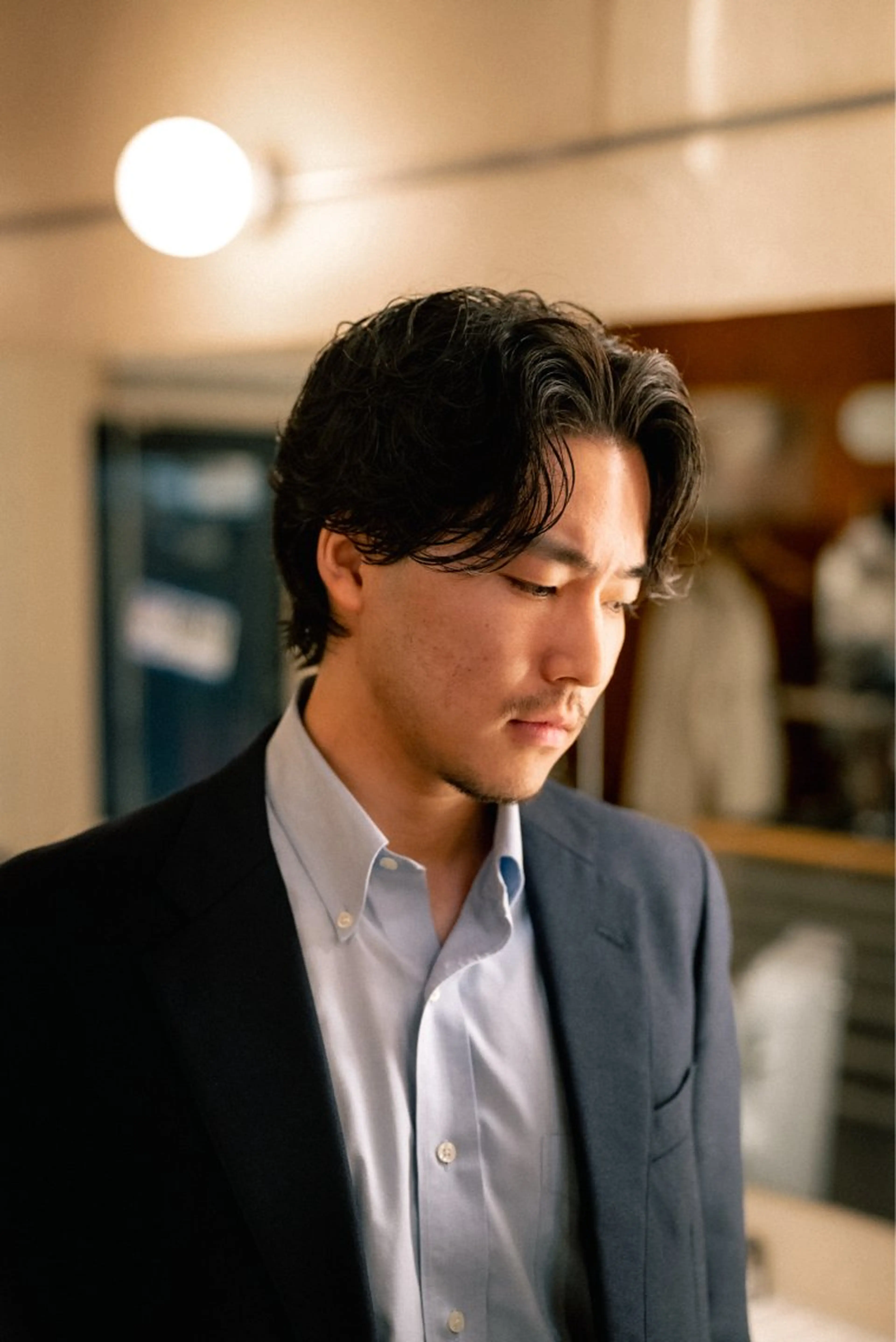 ミディアム カラー パーマ メンズ ミディアムパーマ メンズパーマ カット パーマ 🔗メンズサロン🔗 Kieのヘアスタイル