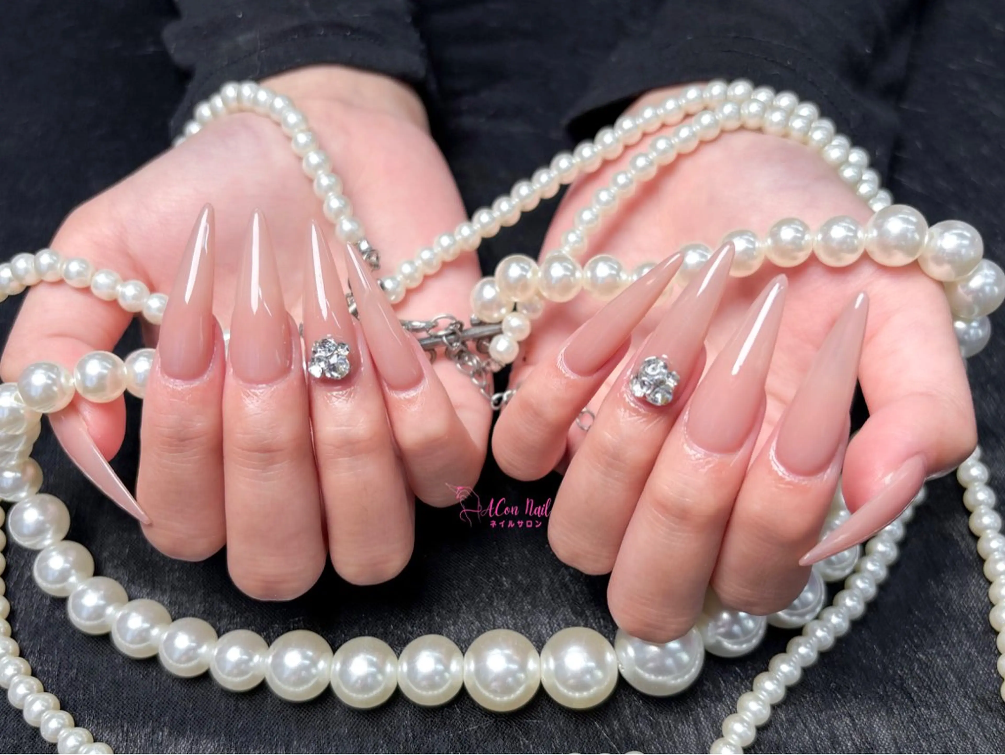 ネイル 桜ネイル 長さ出し フラワーネイル フレンチネイル ジェルネイル ハンドネイル AConNailSalon所属・ACon NailSalonのネイルデザイン