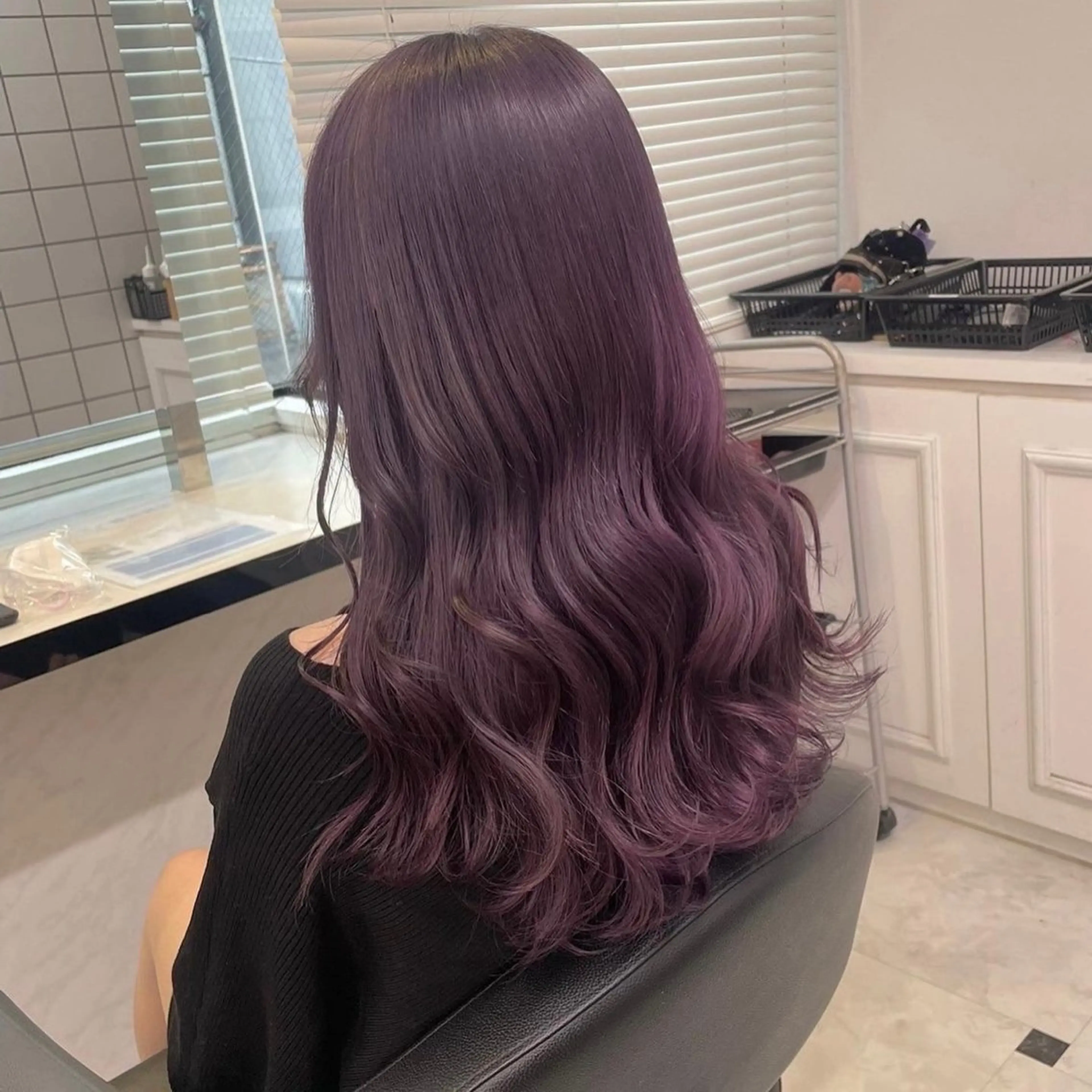 ロング ヘアカラー トリートメント ヘッドスパ ヘアセット ♥️韓国/ガーリー 暖色misa♥️のヘアスタイル