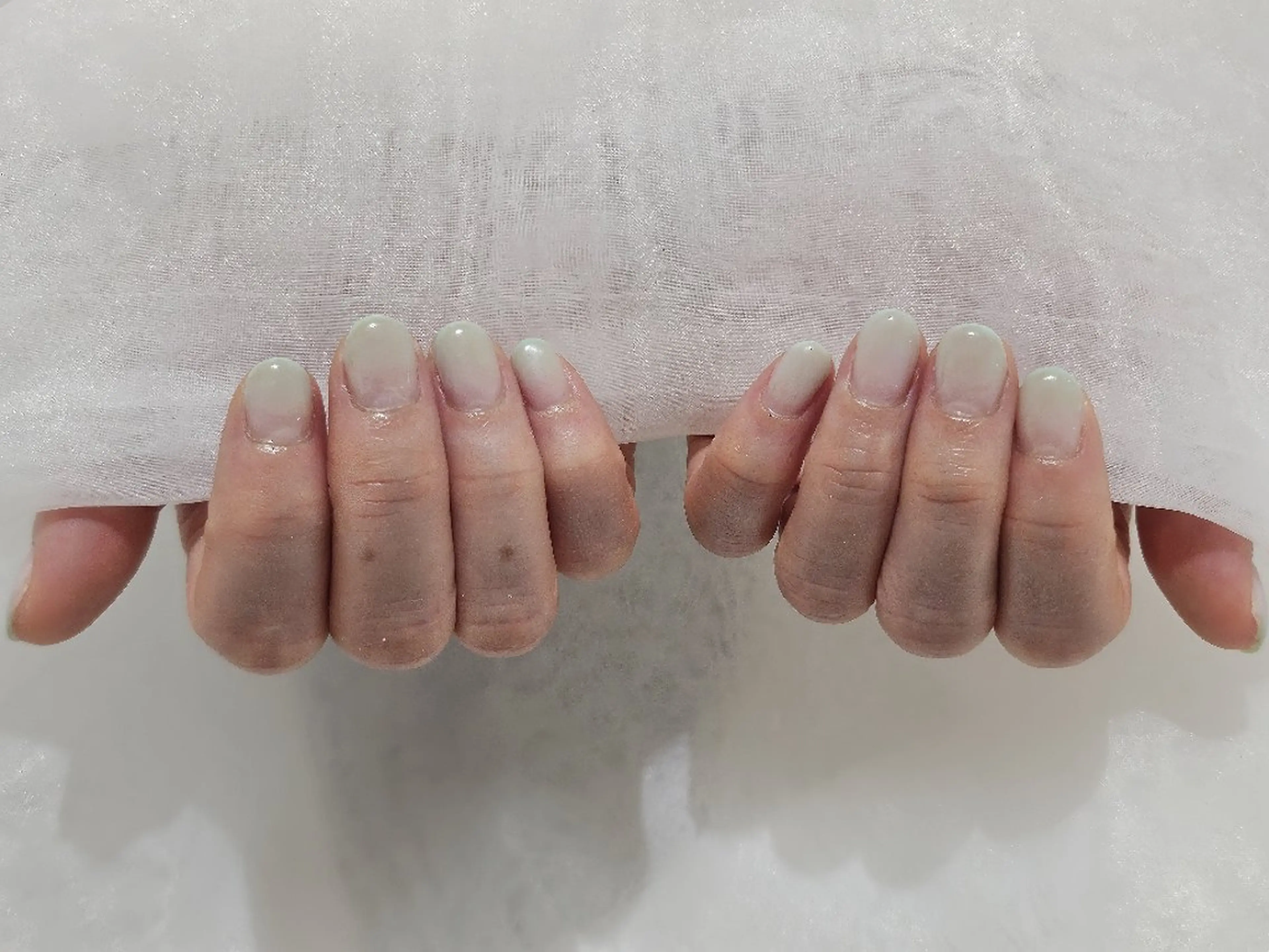 ネイル グラデーション グリーン ハンドネイル Murakami Akaneのネイルデザイン