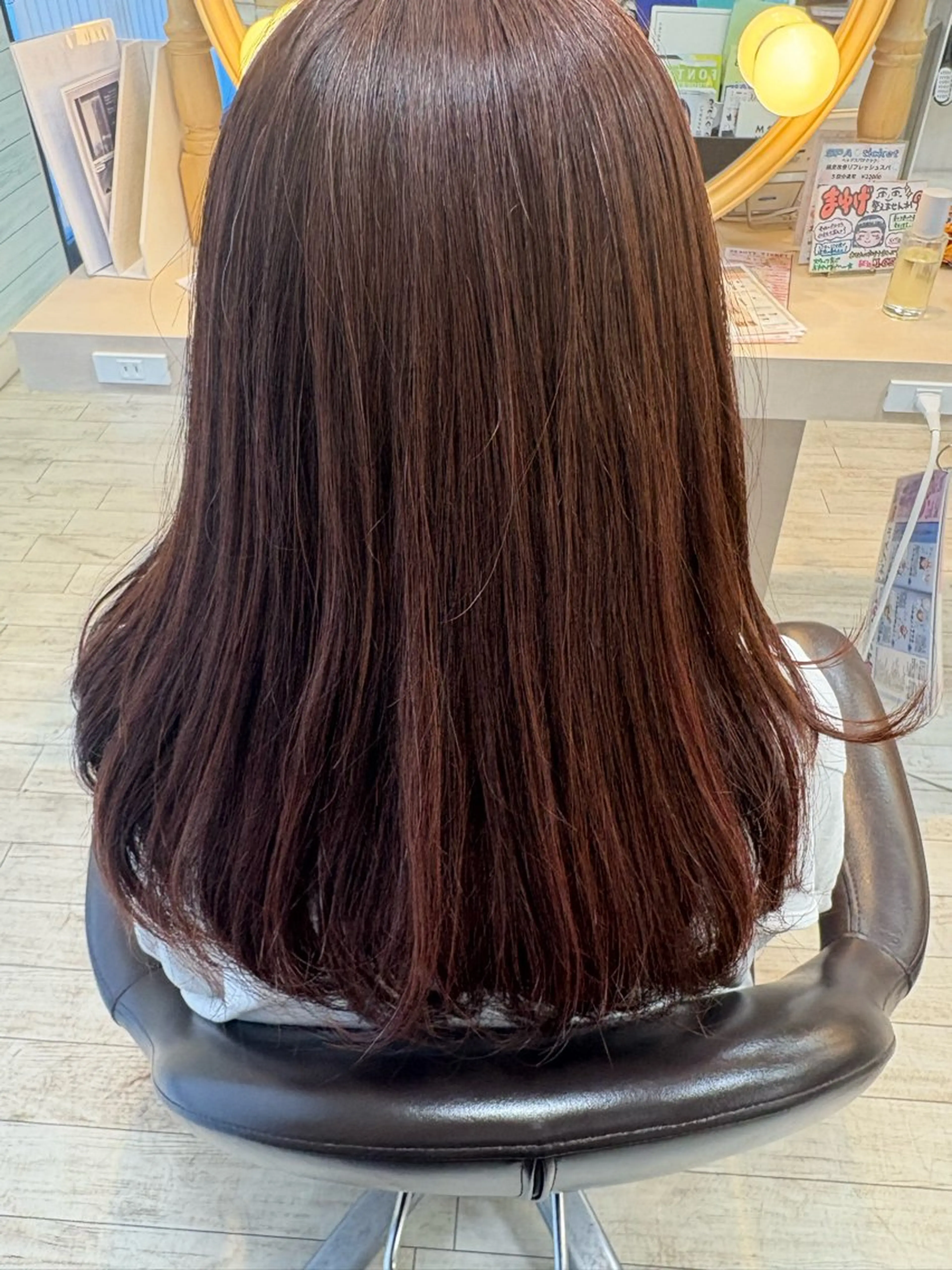 セミロング カラー 透明感カラー ダブルカラー ハイライトカラー インナーカラー 顔まわりレイヤー CREA渋沢 モデル募集🌺アイナのヘアスタイル