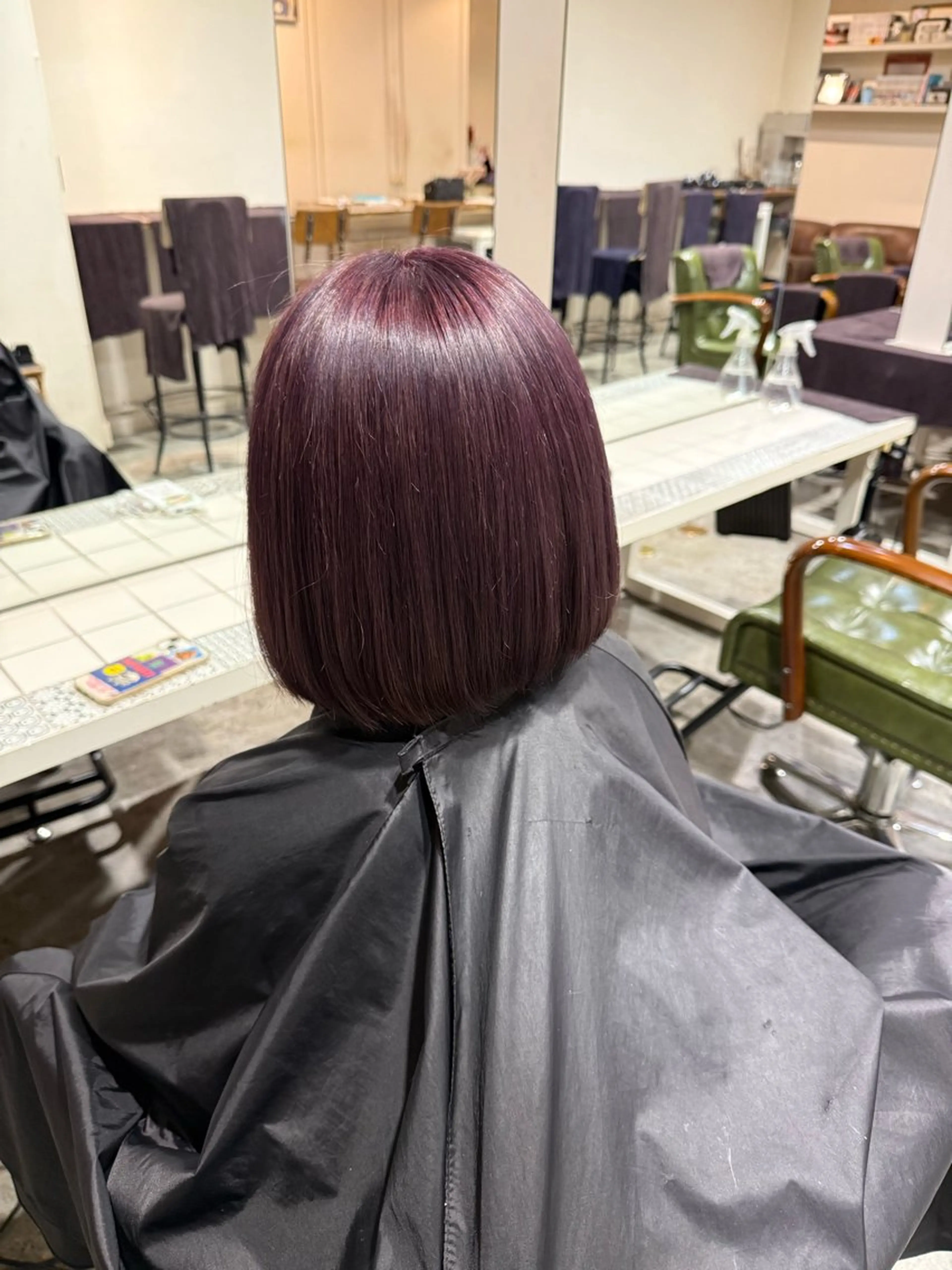 ミディアム カラー ヘアカラー トリートメント ヘアセット 佐々木 里紗のヘアスタイル