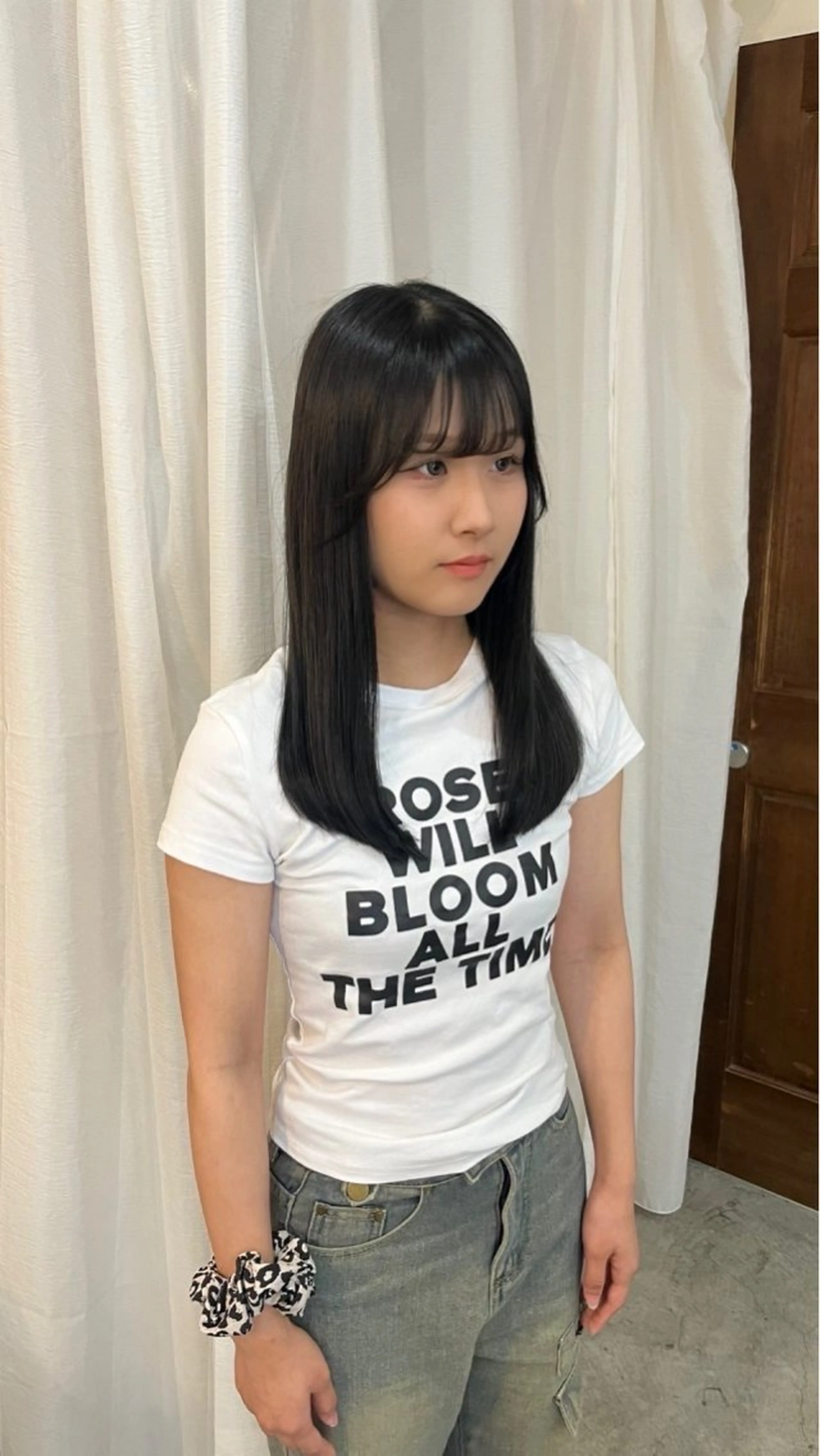 ロング カラー 顔周りカット ピンク カラー🩰りりのヘアスタイル