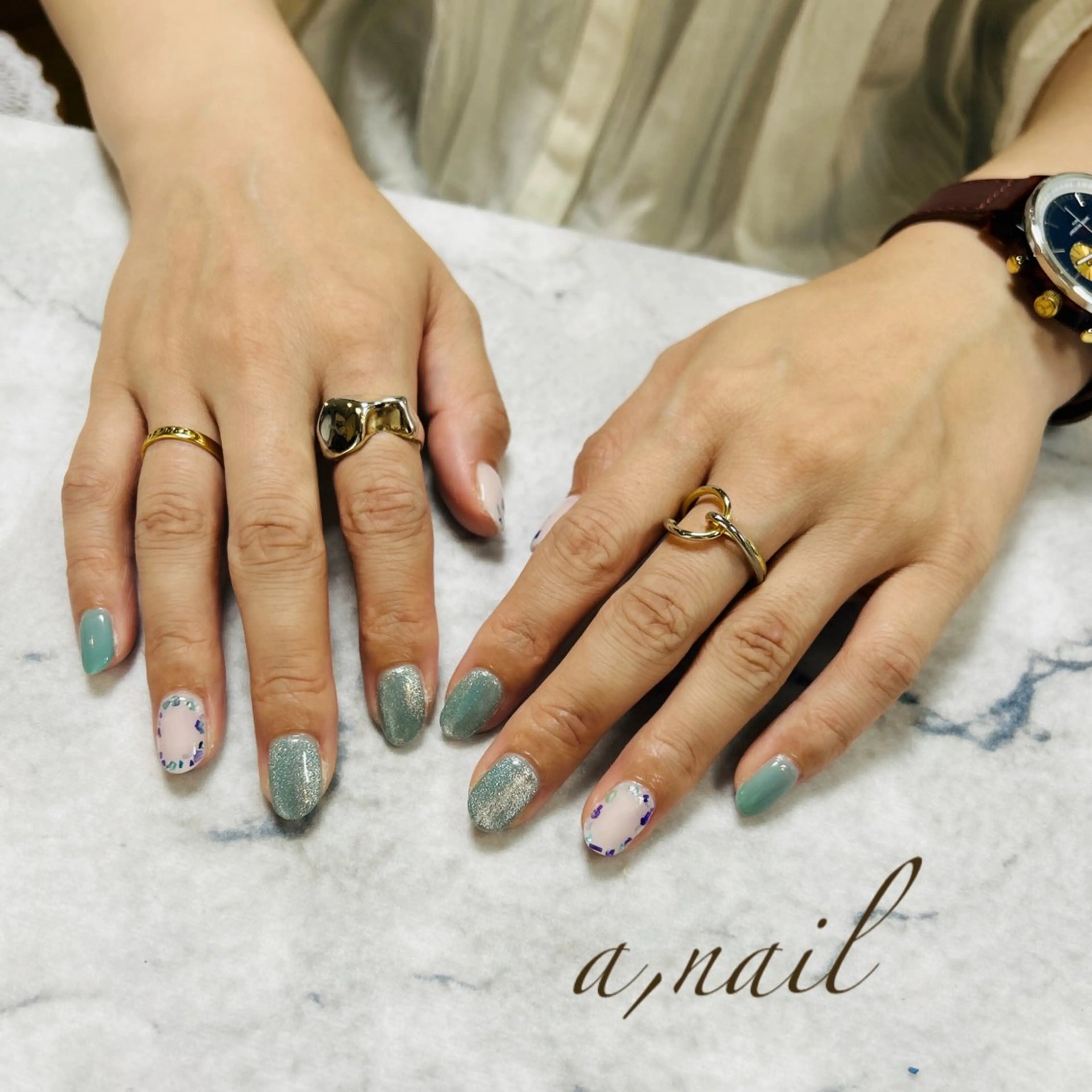 ネイル フットネイル ジェルネイル グラデーション キラキラネイル マグネットネイル ハンドネイル ネイルサロン エーネイルのネイルデザイン