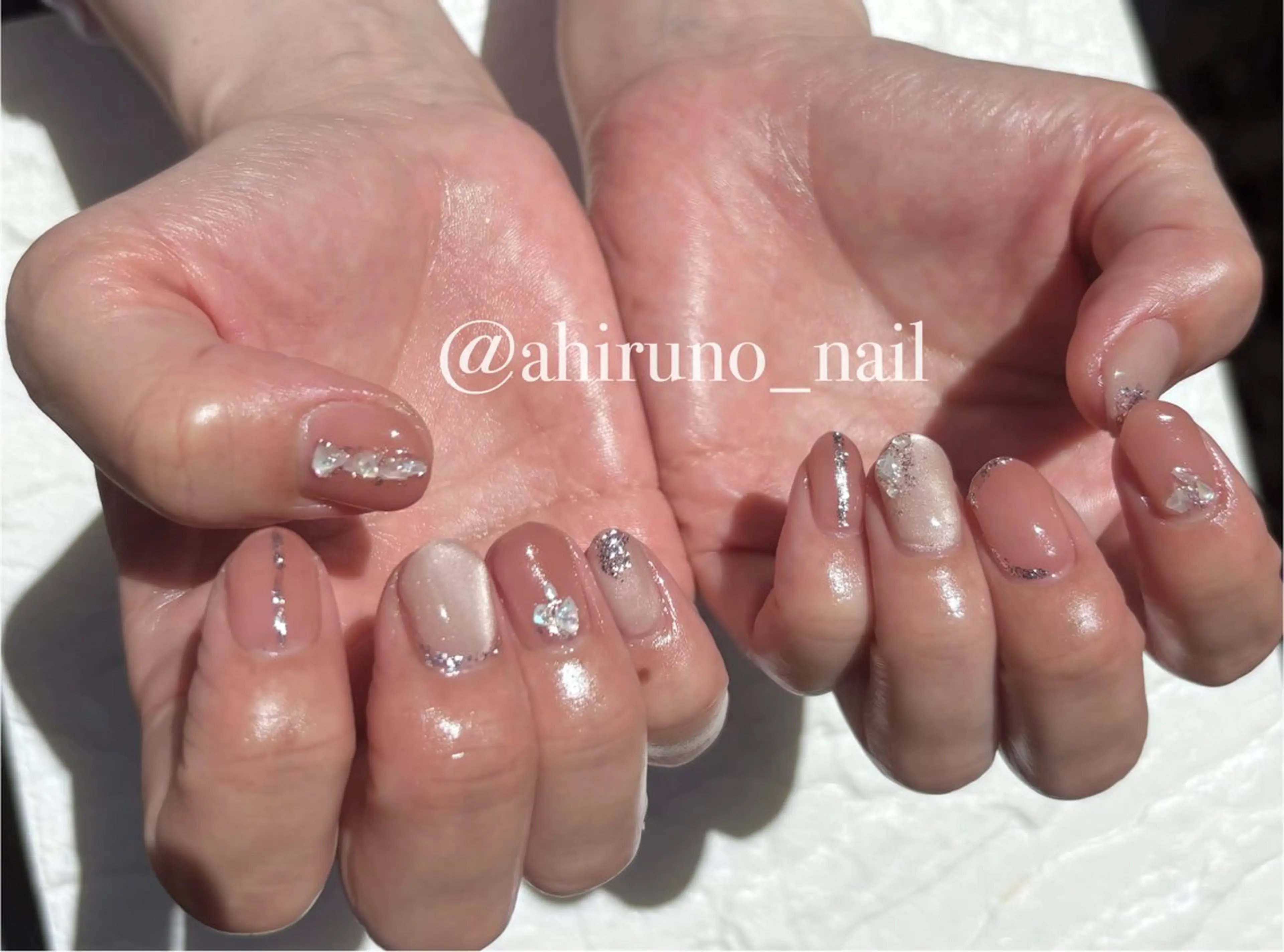 ネイル ピンク ピンクベージュ シンプルネイル 夏ネイル ハンドネイル 東京あきる野市ネイル ✿ ｙｕiのネイルデザイン