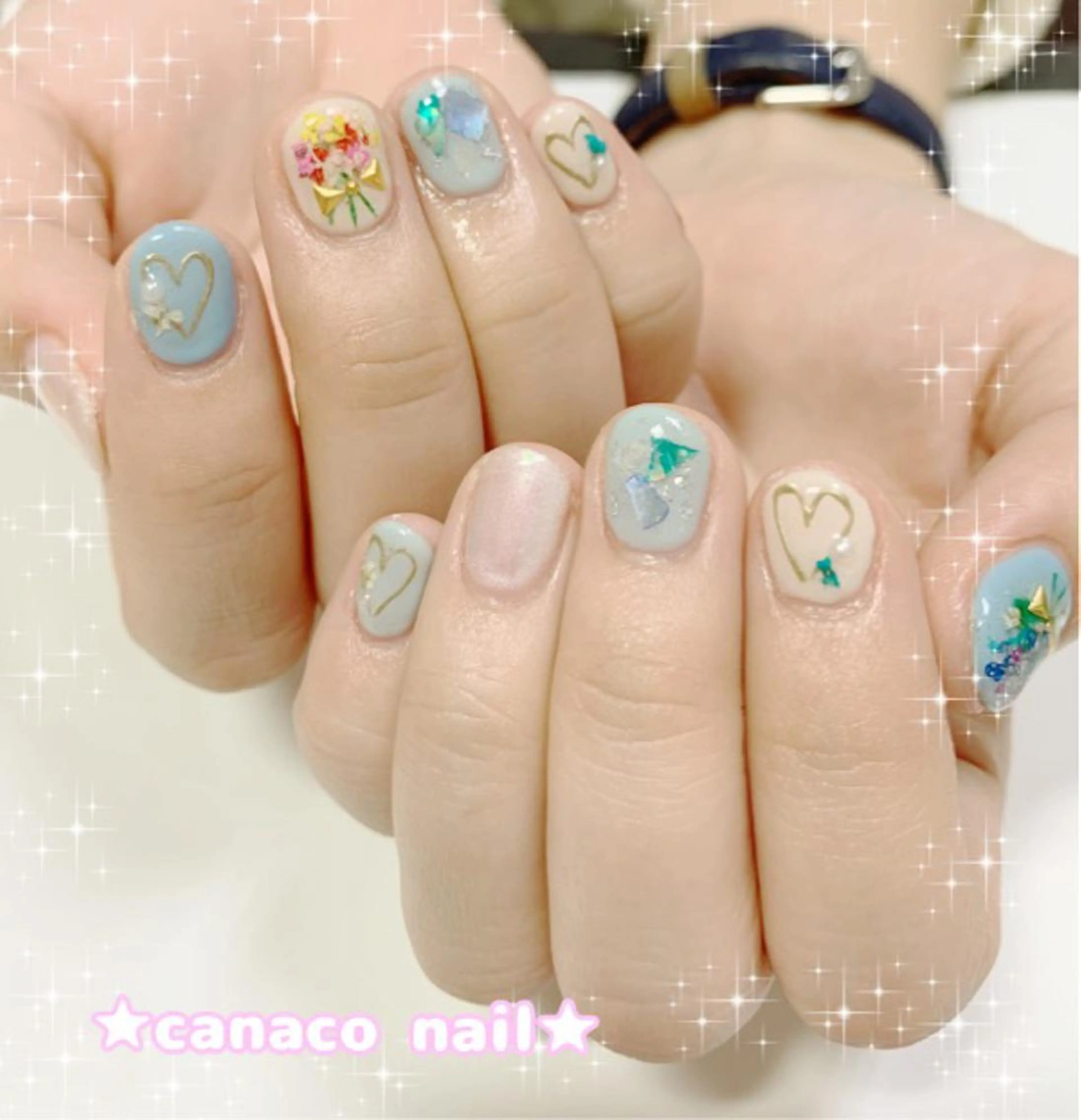 ネイル アートネイル ジェルネイル パラジェル ストーンネイル ハンドネイル ハンドケア ベテランネイル cnc  nailのネイルデザイン