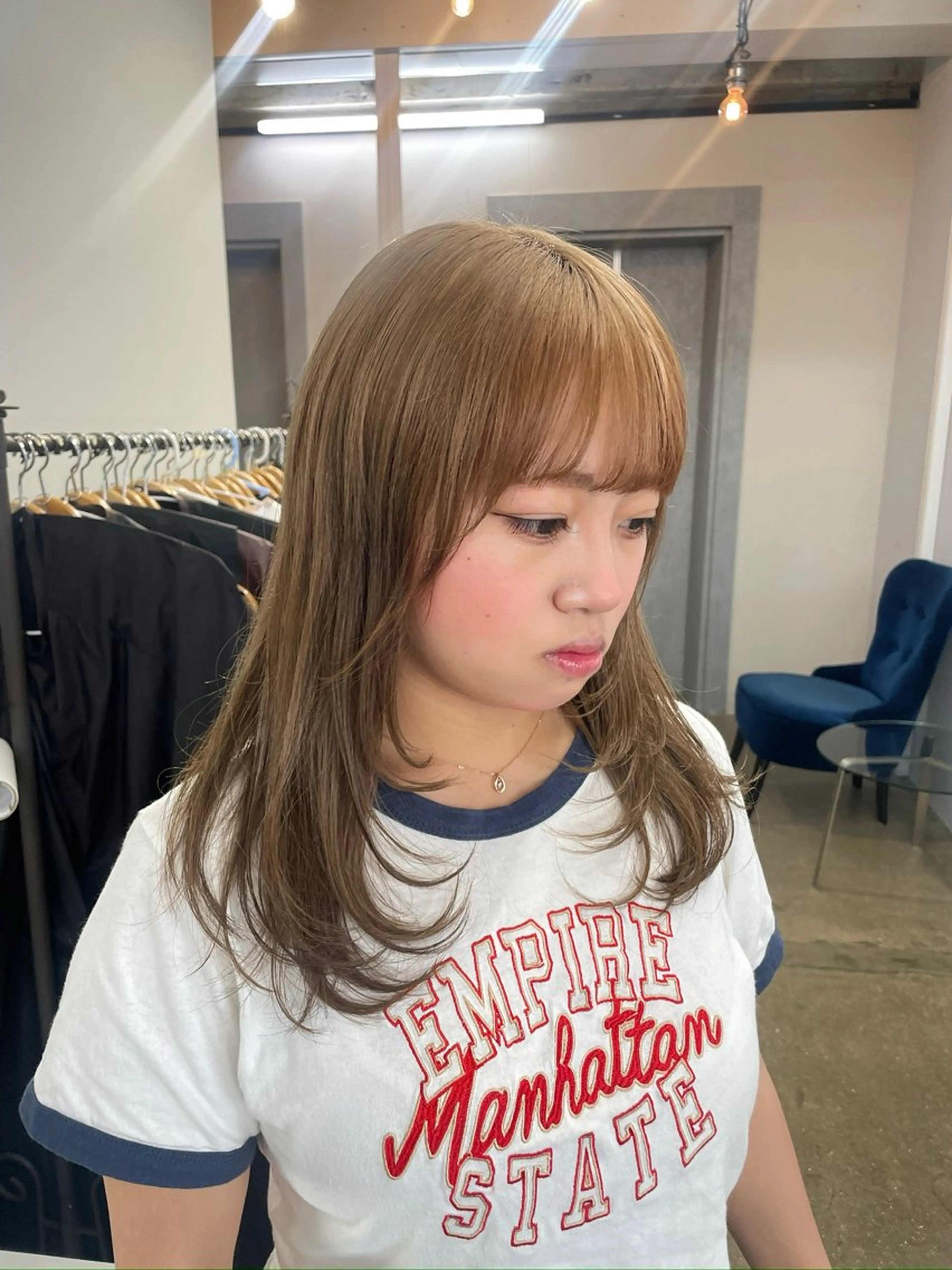 セミロング カット アライ レンカのヘアスタイル