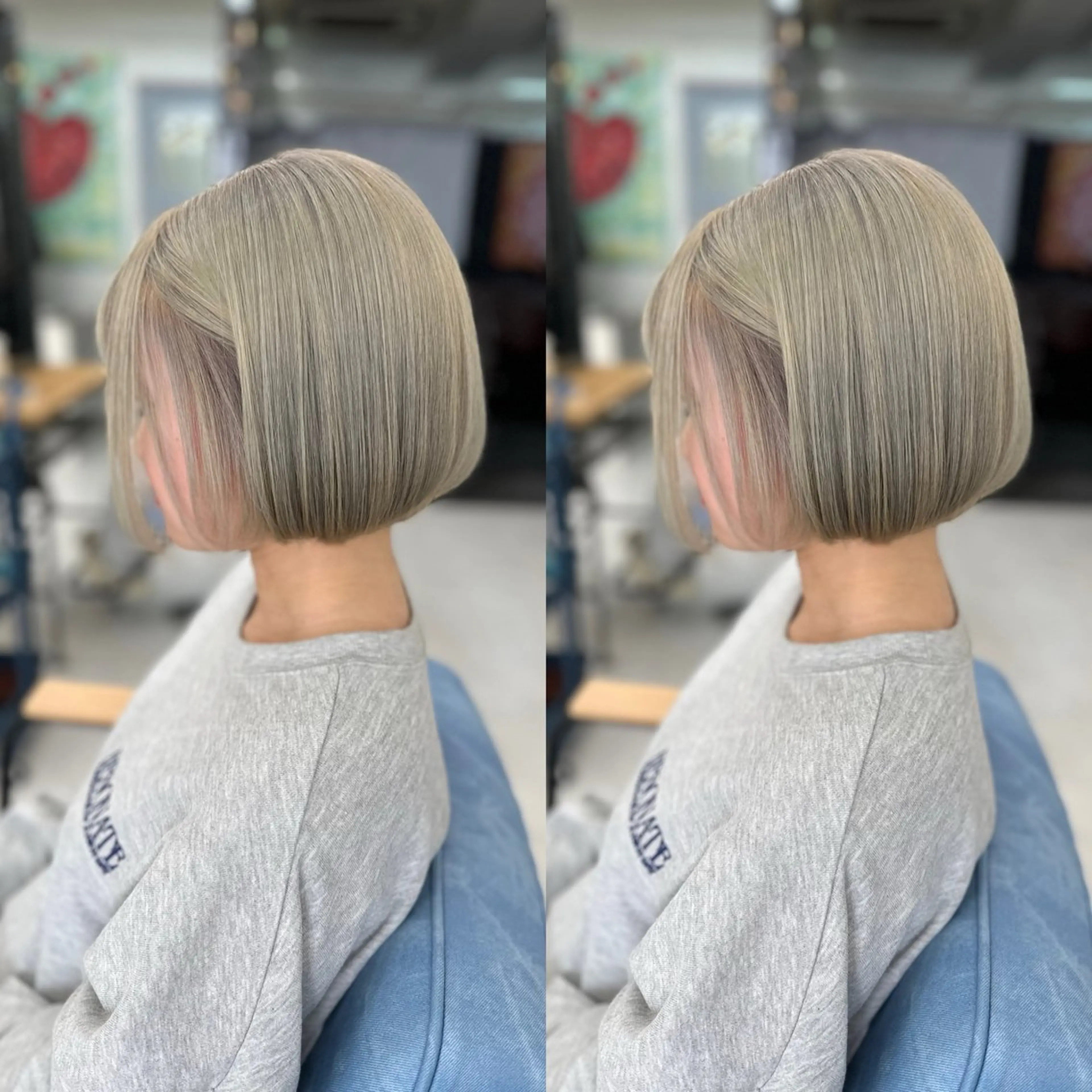 ショート ヘアカラー トリートメント 縮毛矯正×ボブ💎 髪質改善/木下のヘアスタイル