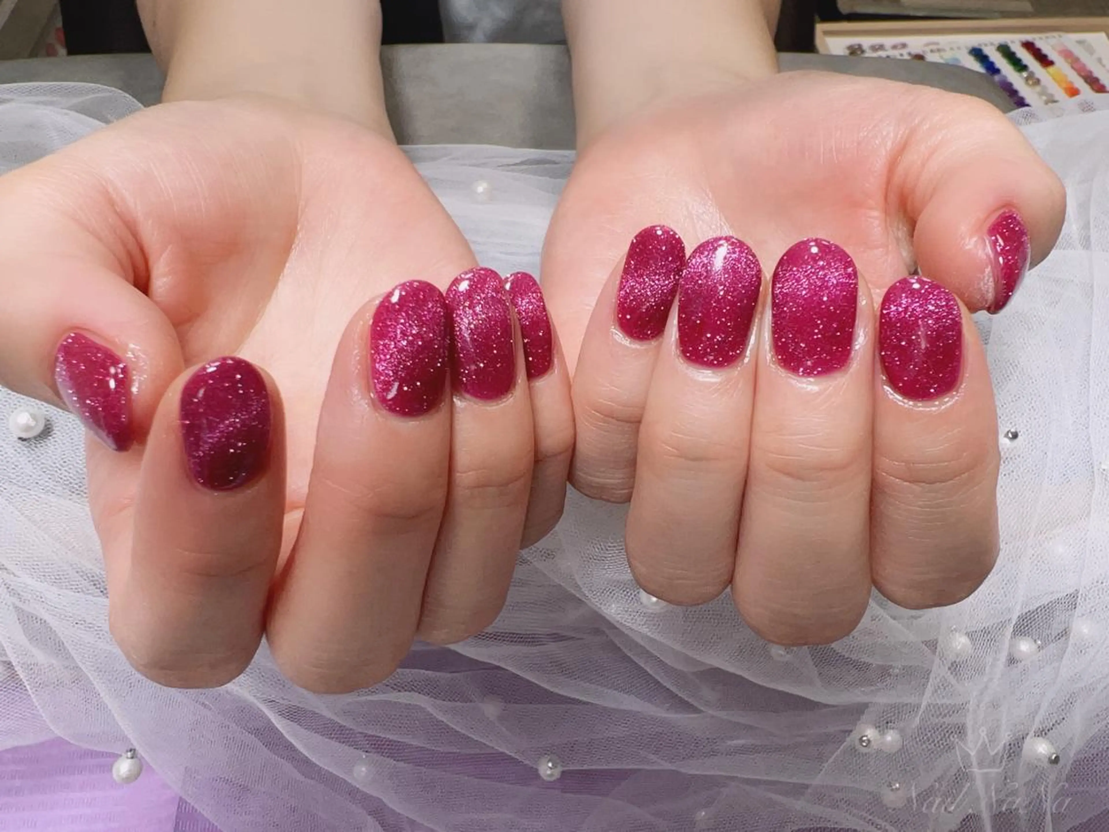 ショート カラー ネイル フラッシュネイル フラッシュマグ マグネットネイル ハンドネイル Nail NaNaのネイルデザイン