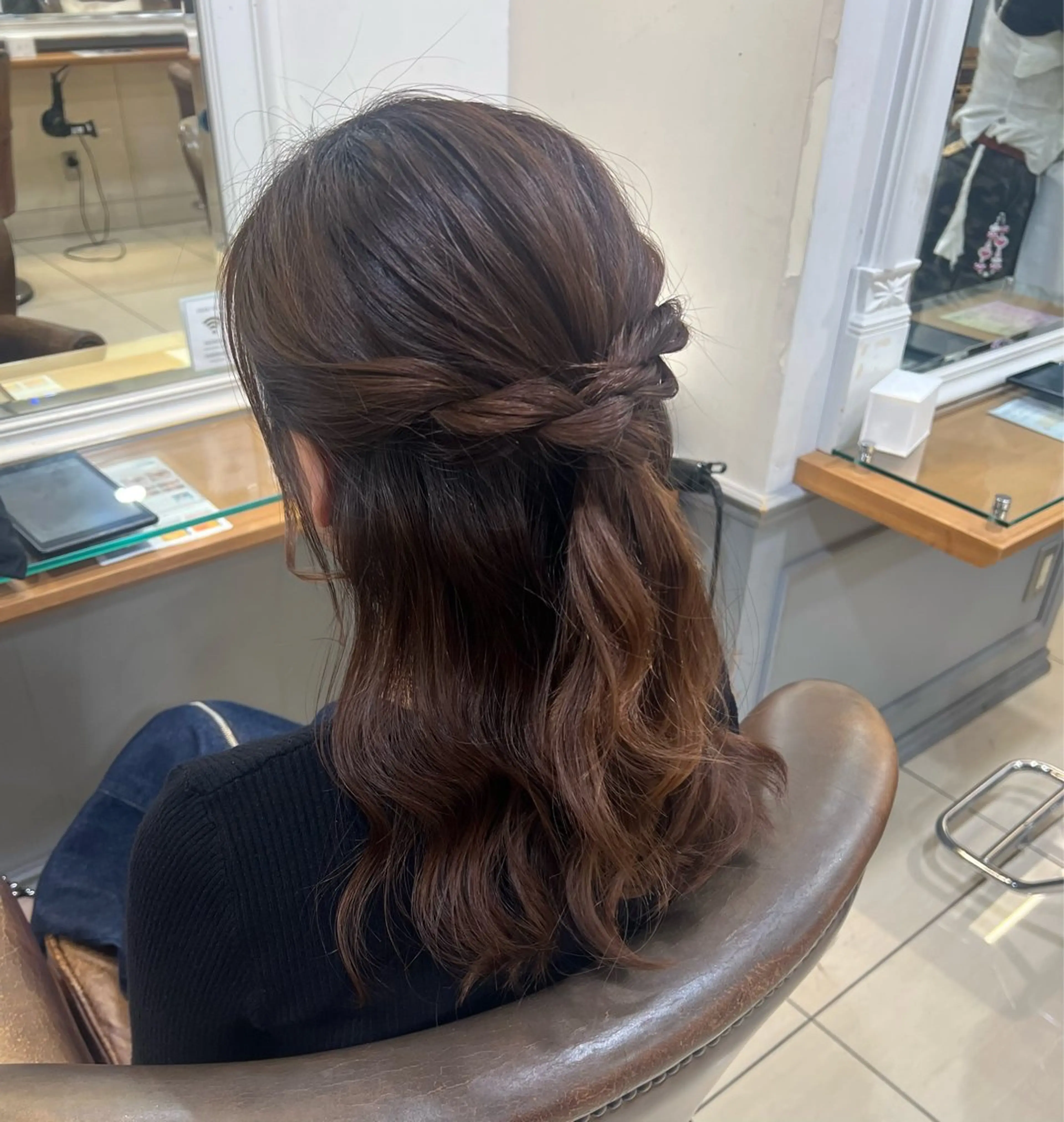 ロング ヘアアレンジ ハーフアップ 横浜/カラーモデル ✩💚りんか💚✩のヘアスタイル