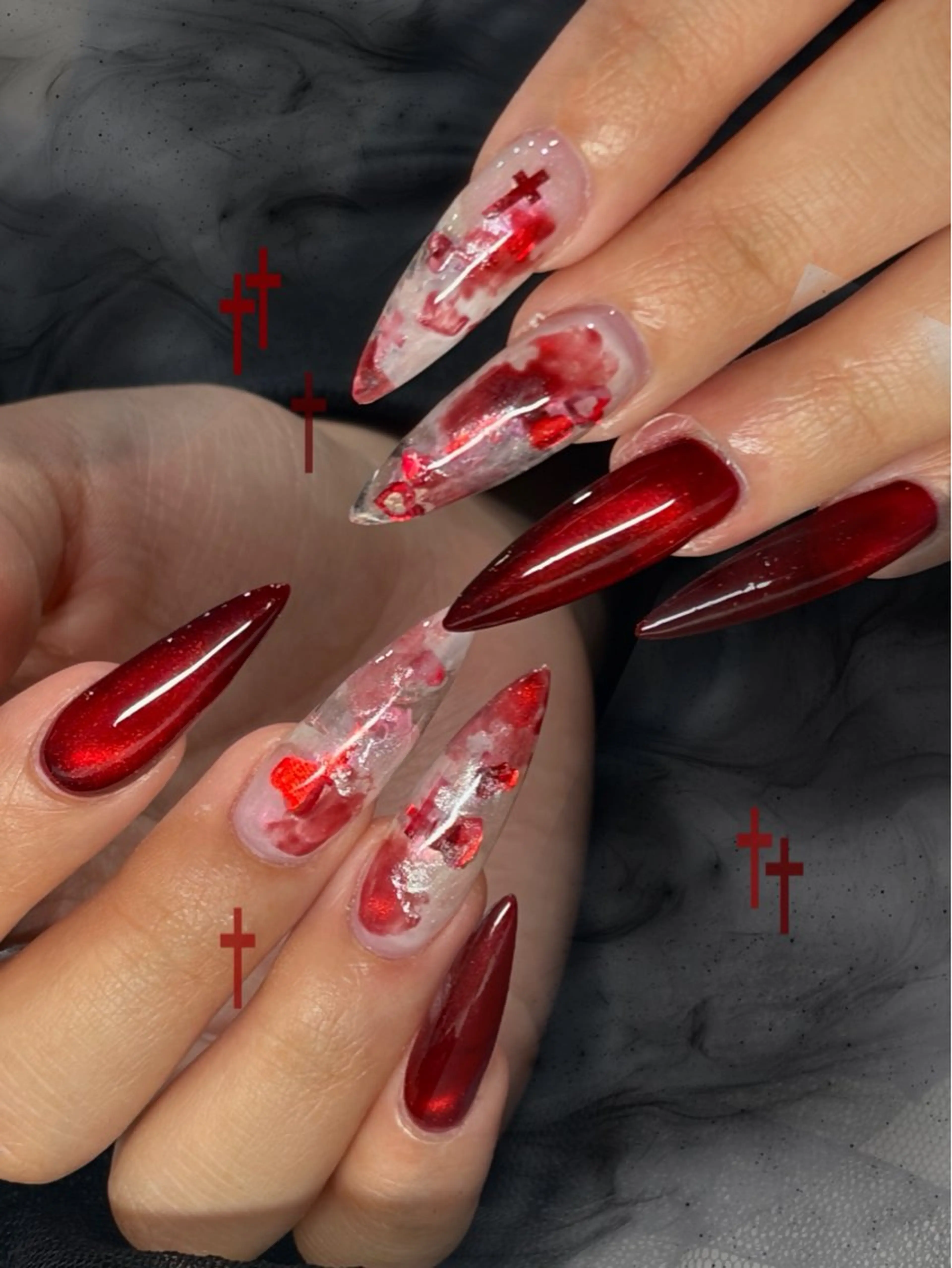 ネイル ハンドネイル Haluca 長さ出し🍀のネイルデザイン