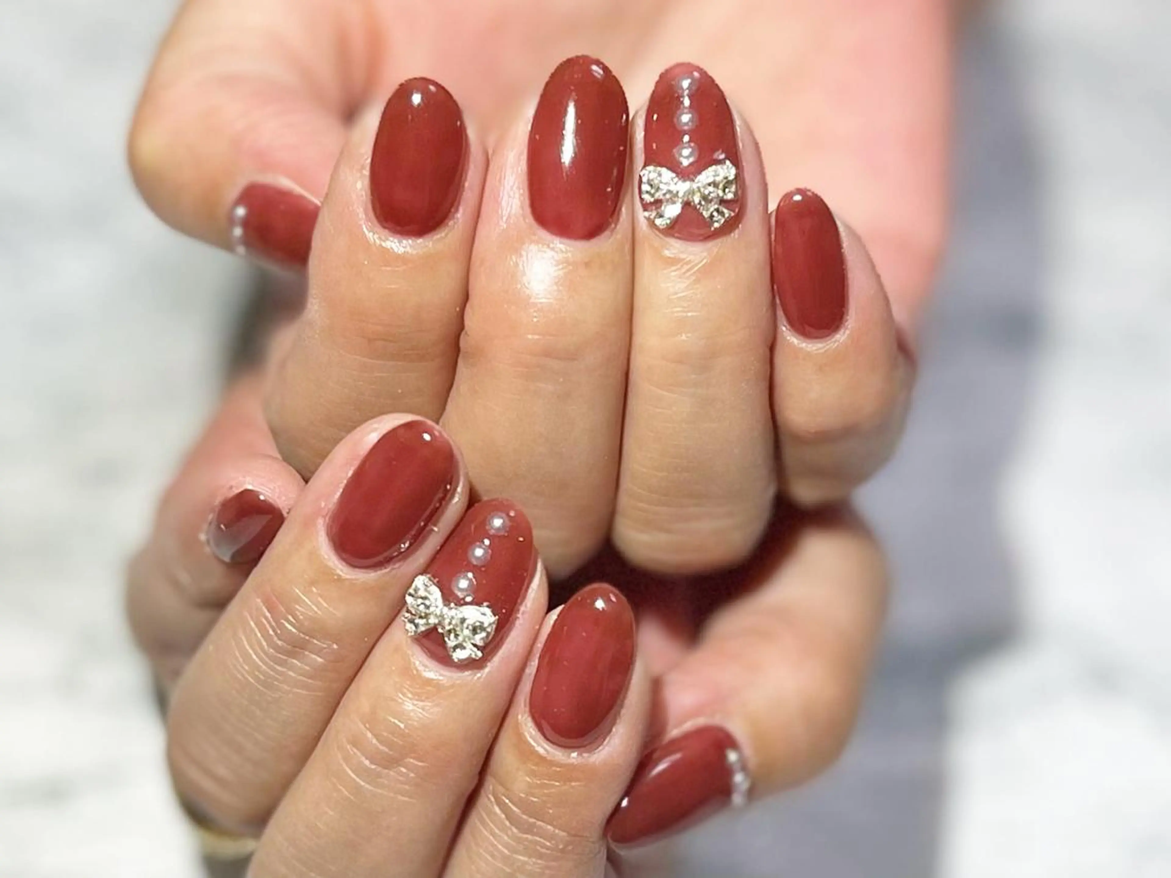 ネイル フットネイル ニュアンスネイル リボン シンプルネイル 春ネイル nail fufla ♡yamane♡のネイルデザイン