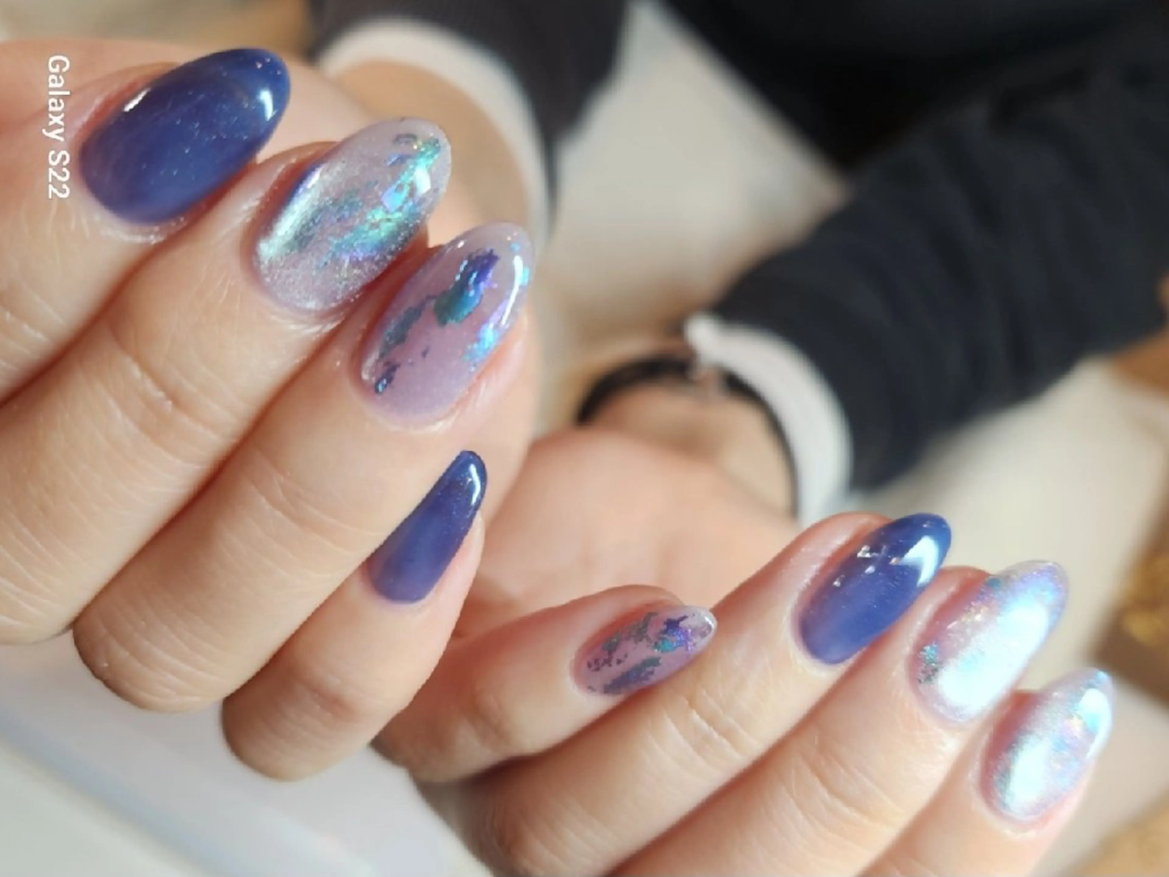 ネイル オーロラネイル マグネットネイル ネイビー NailSalon  N.中目黒のネイルデザイン