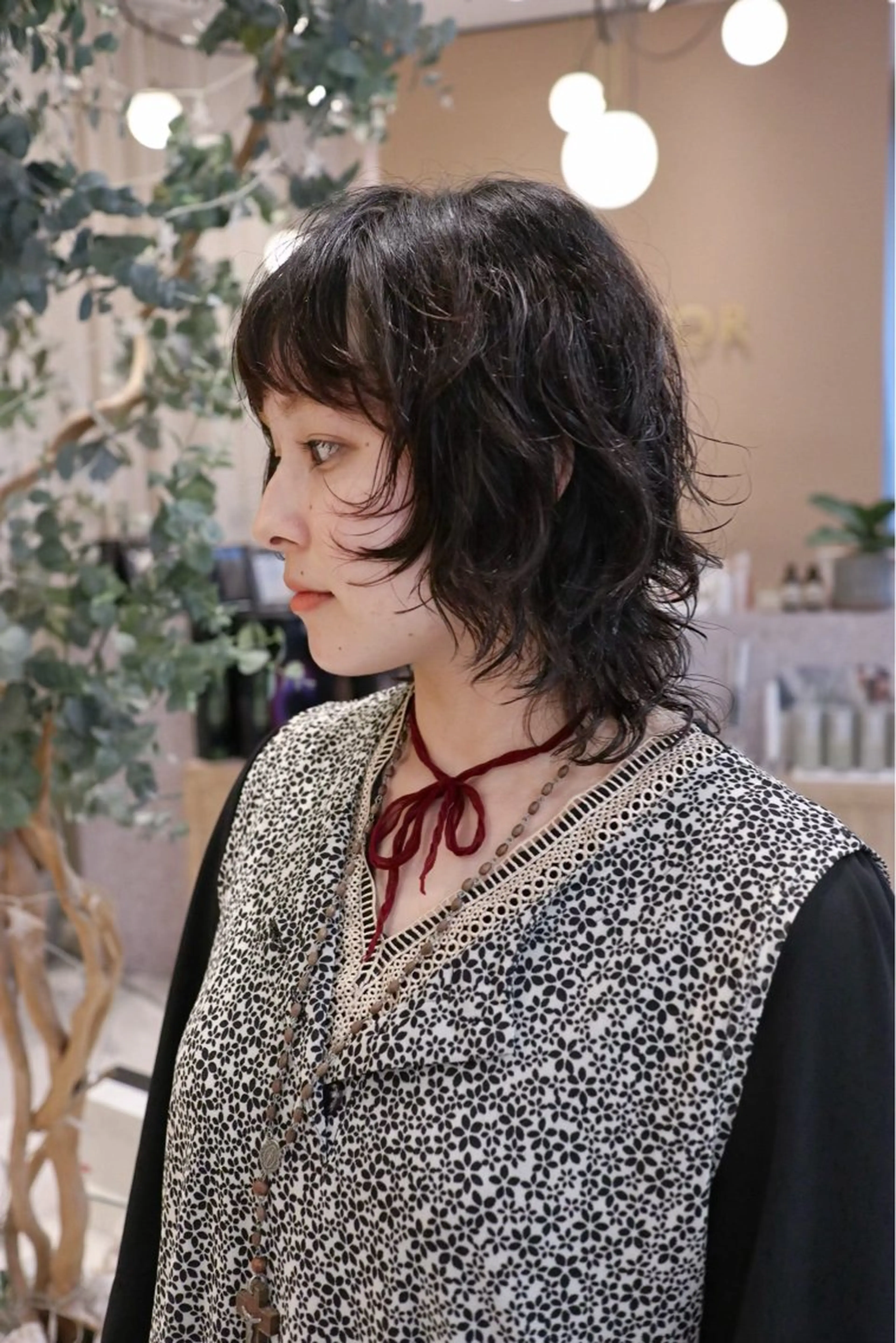 セミロング パーマ セミロングパーマ ウルフカット 小川 光のヘアスタイル