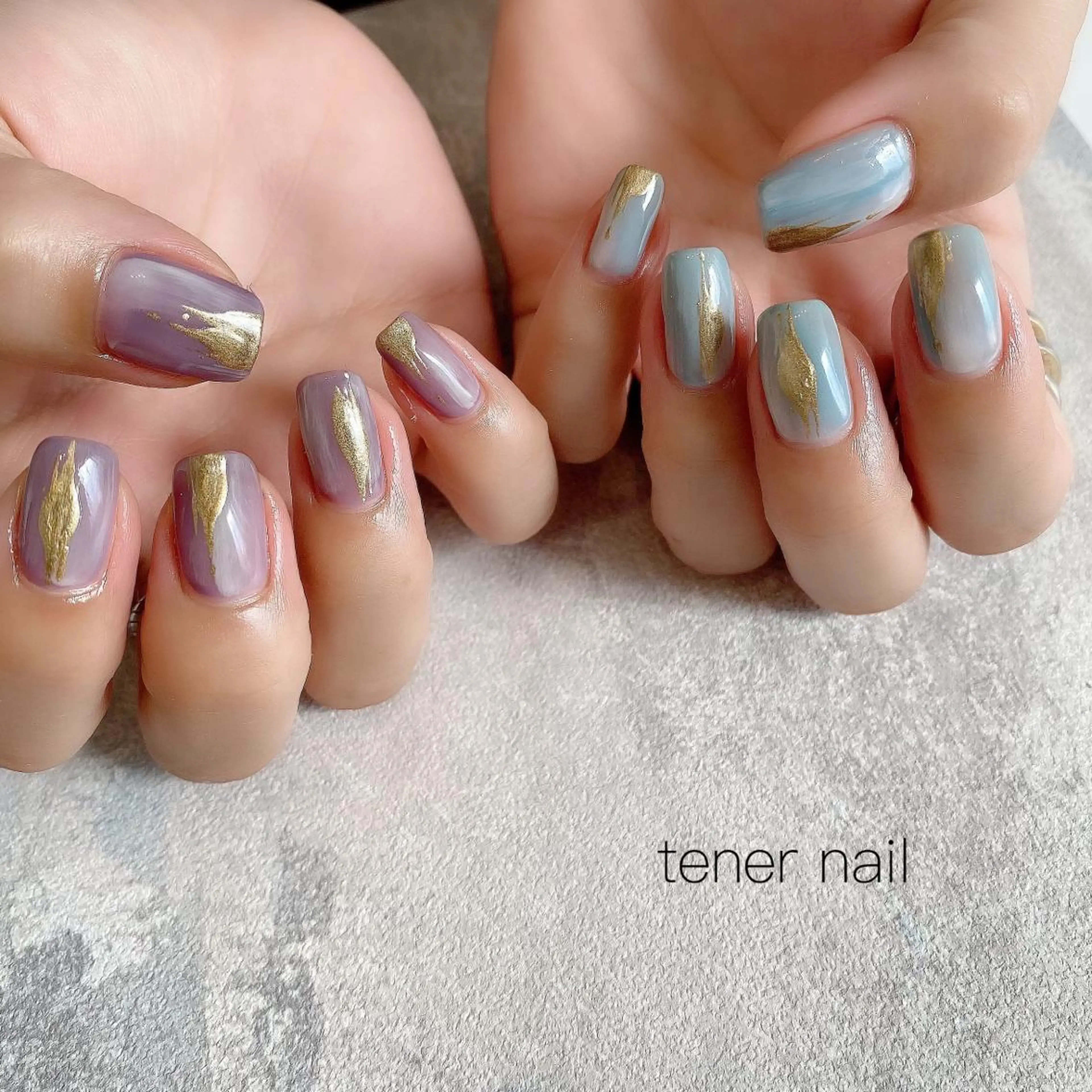 ネイル ブルー パープル テネルネイル tener nailのネイルデザイン