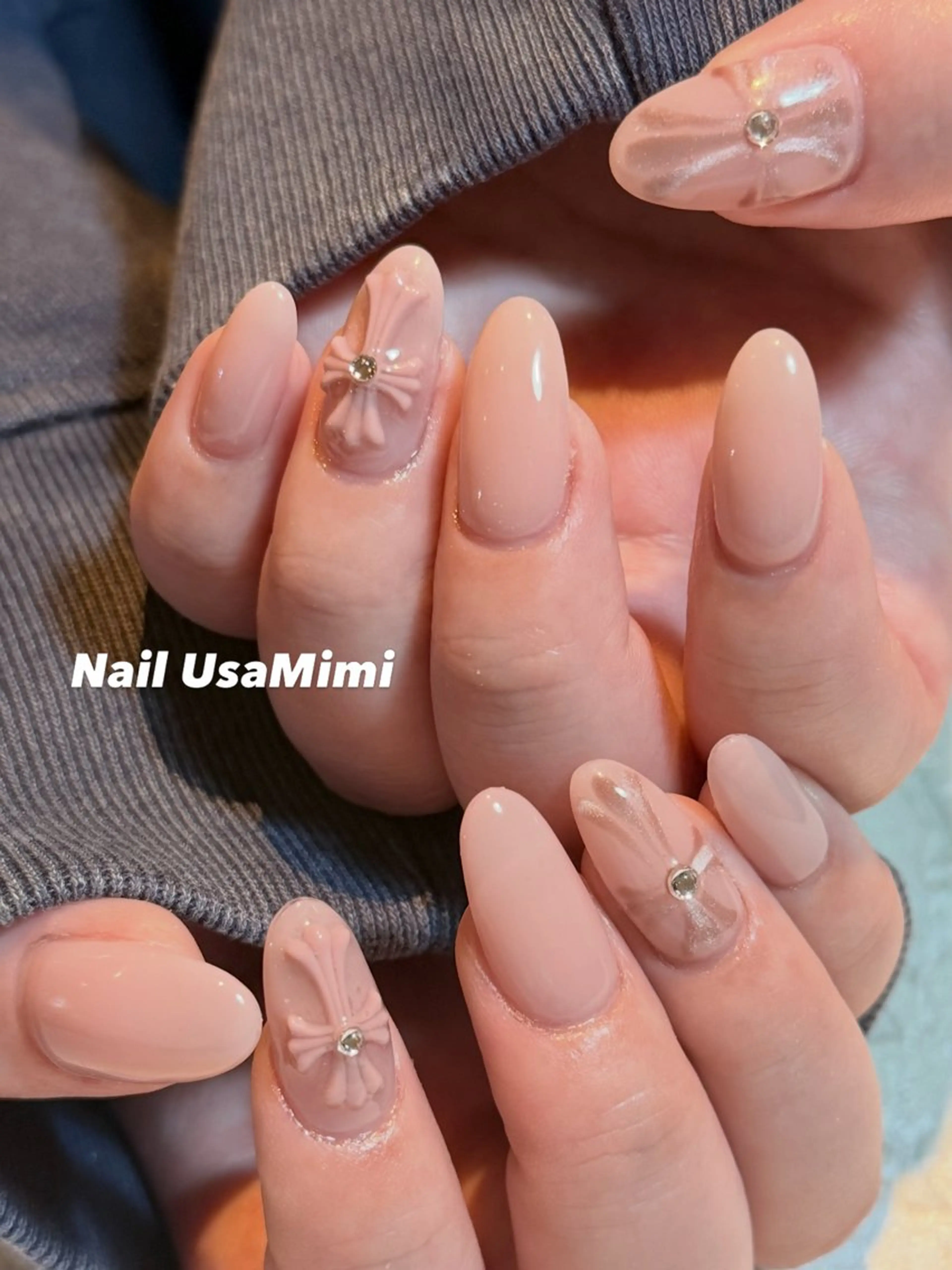 ネイル アートネイル ジェルネイル キラキラネイル オフィスネイル 春ネイル ハンドネイル Nail Usa Mimi ASAKOのネイルデザイン