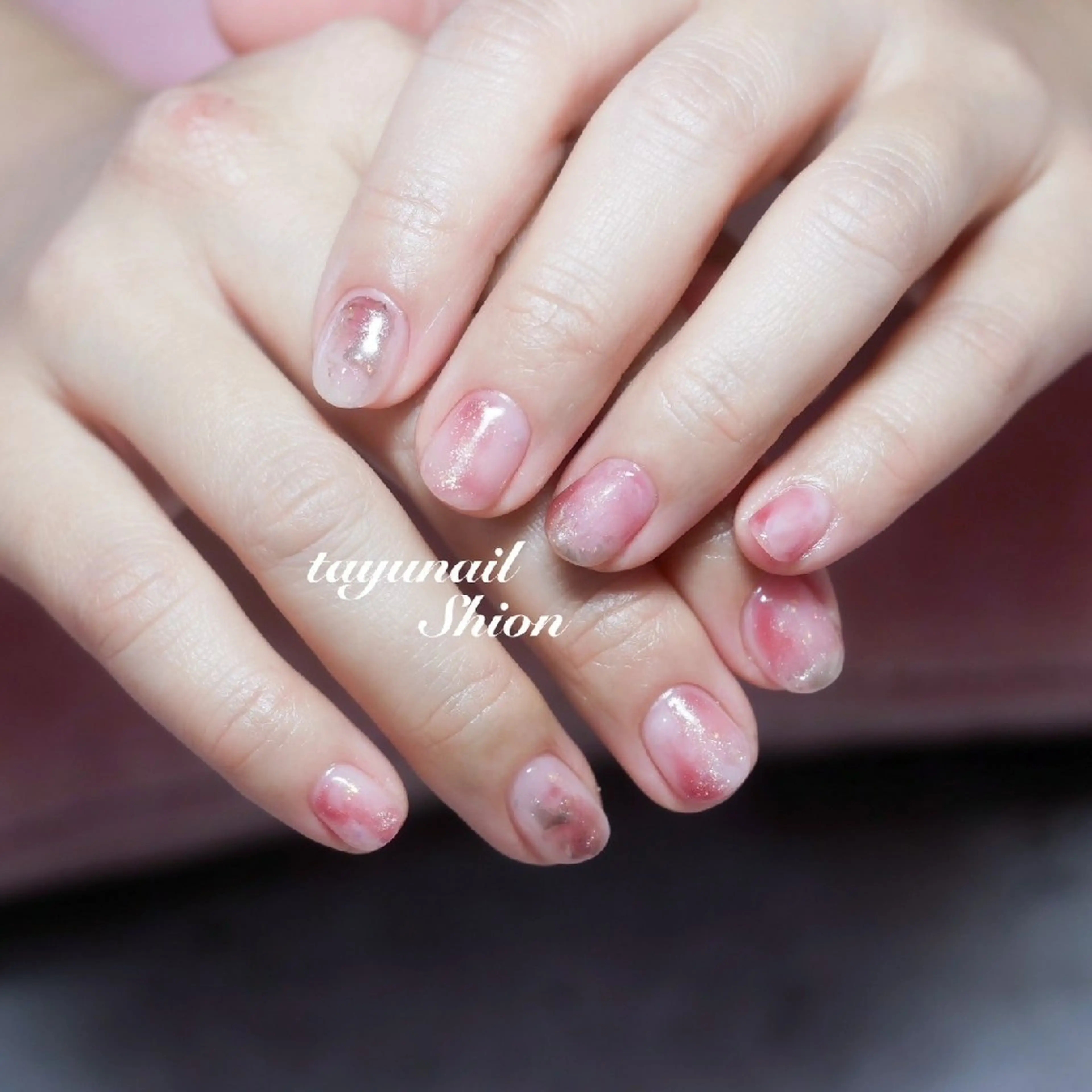 ネイル アートネイル ジェルネイル キラキラネイル ミラーネイル ニュアンスネイル ネイルサロン 【たゆnail】のネイルデザイン