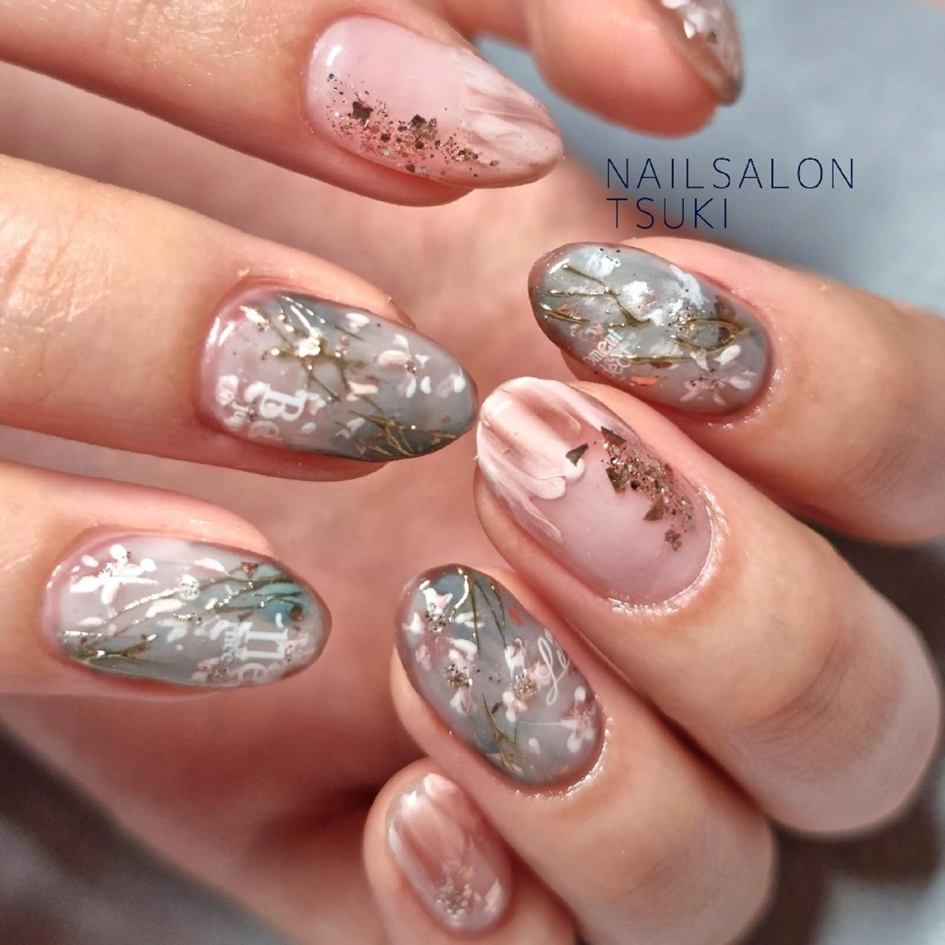 ネイル ニュアンスネイル 春ネイル ハンドネイル Nailsalon Tsuki.のネイルデザイン