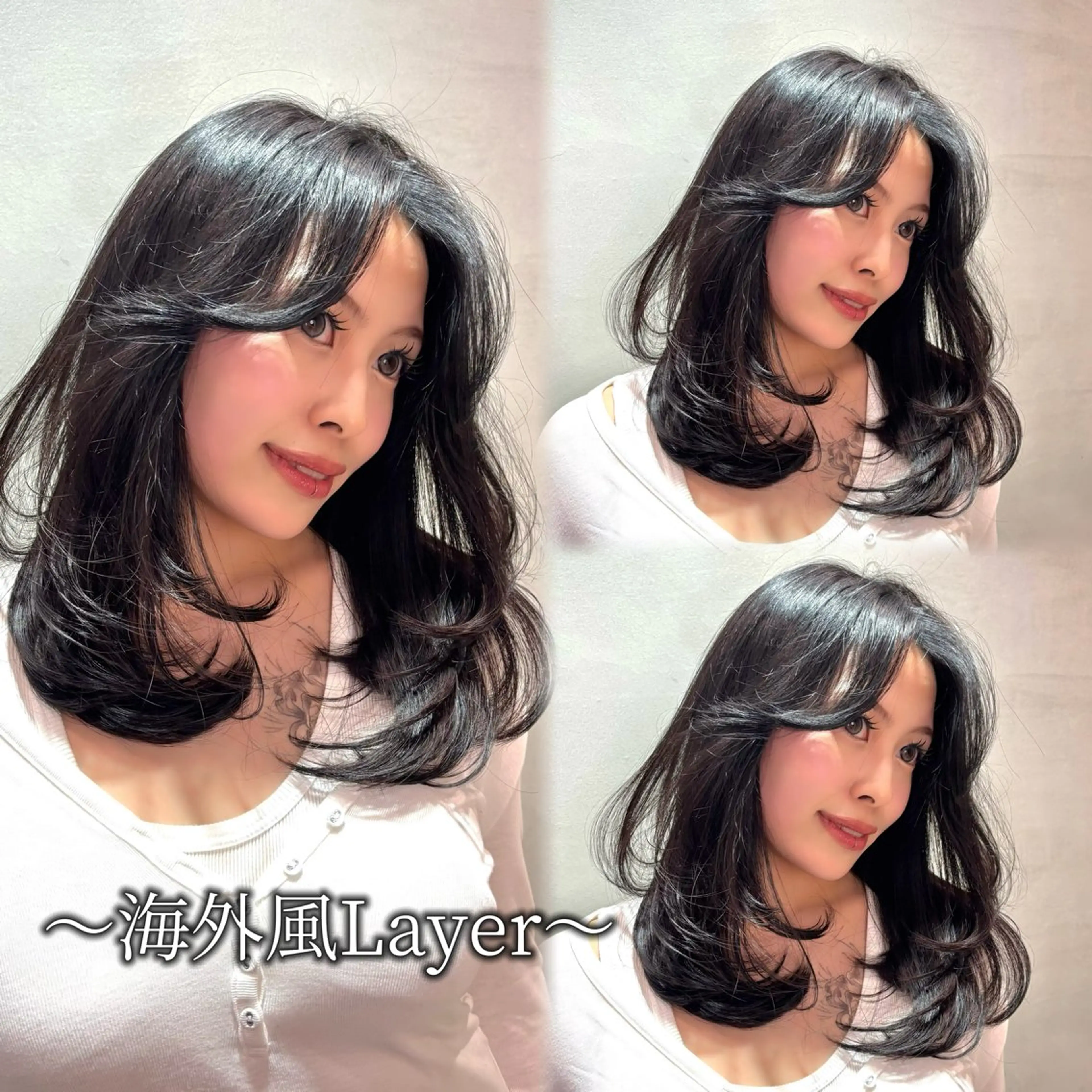 セミロング カット ヘアカラー さくら/似合わせレ イヤー/美カラー🖤のヘアスタイル