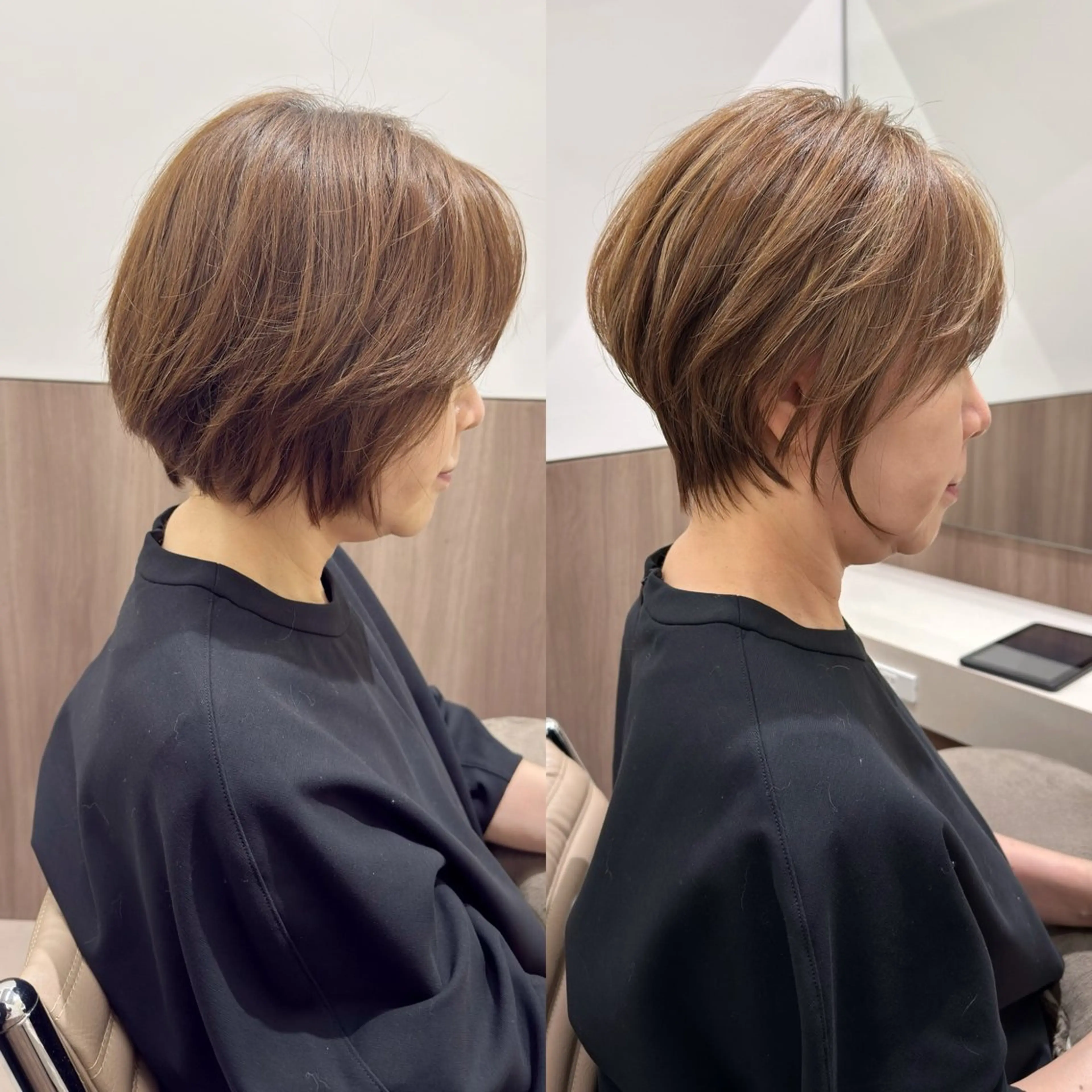 ショート くびれヘア ショートヘア カット ヘアカラー 1日数名限定/似合わ ショート+艶カラー✨のヘアスタイル