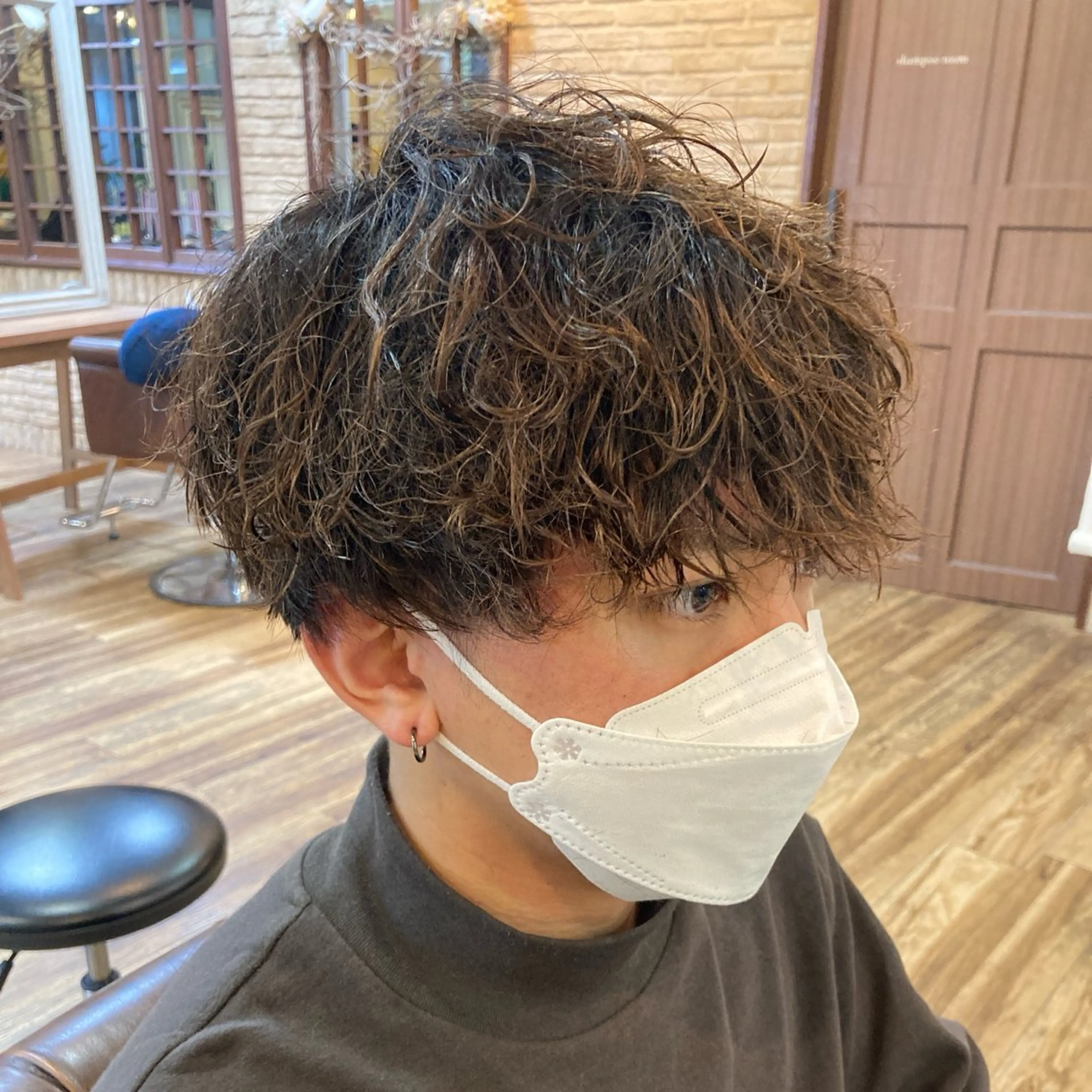 メンズ マッシュ メンズパーマ 藤野 友杏那のヘアスタイル