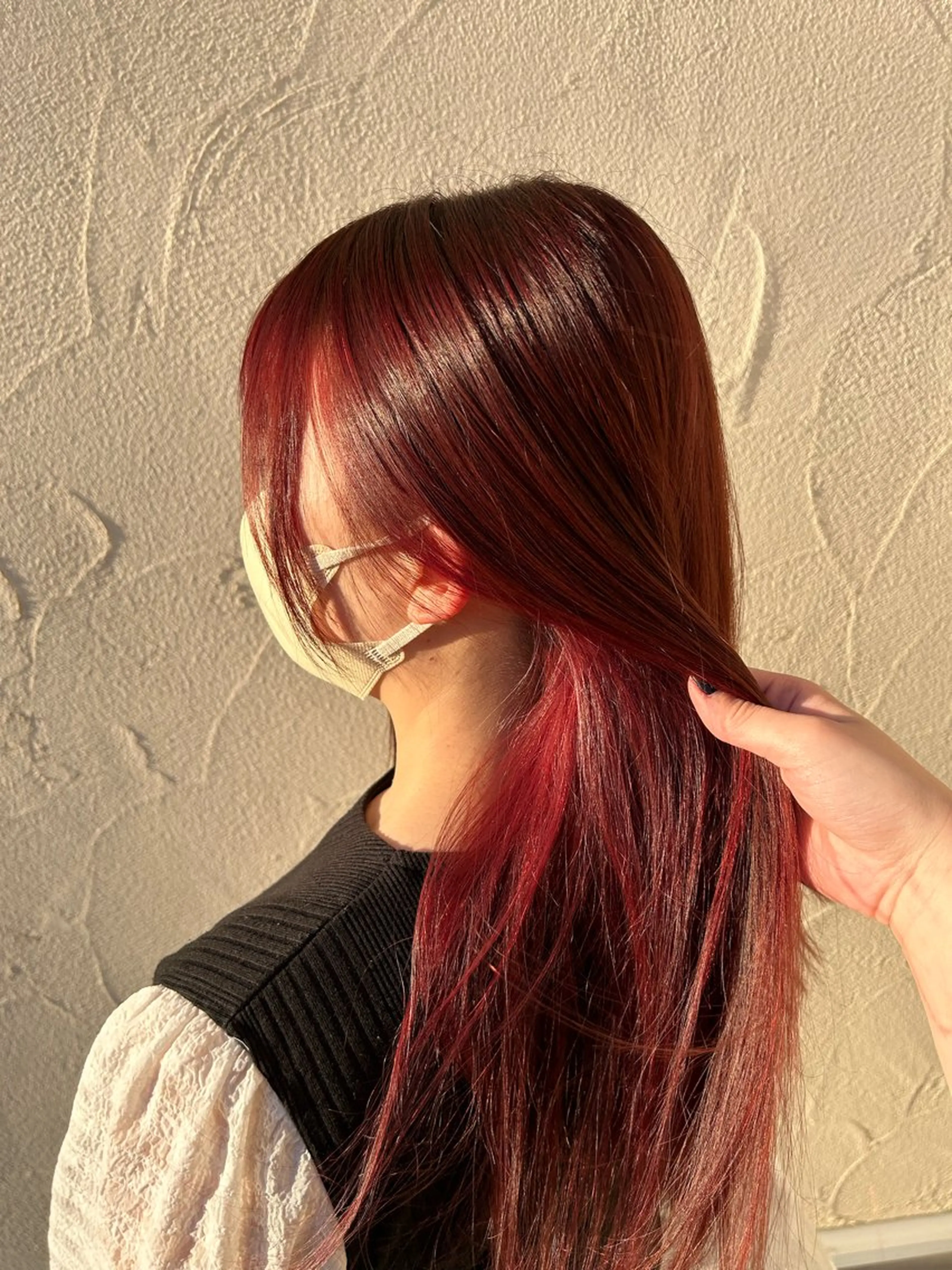 カラー ブリーチ インナーカラー ブリーチなしカラー ピンクカラー カット ヘアカラー トリートメント 小林 瑞穂のヘアスタイル