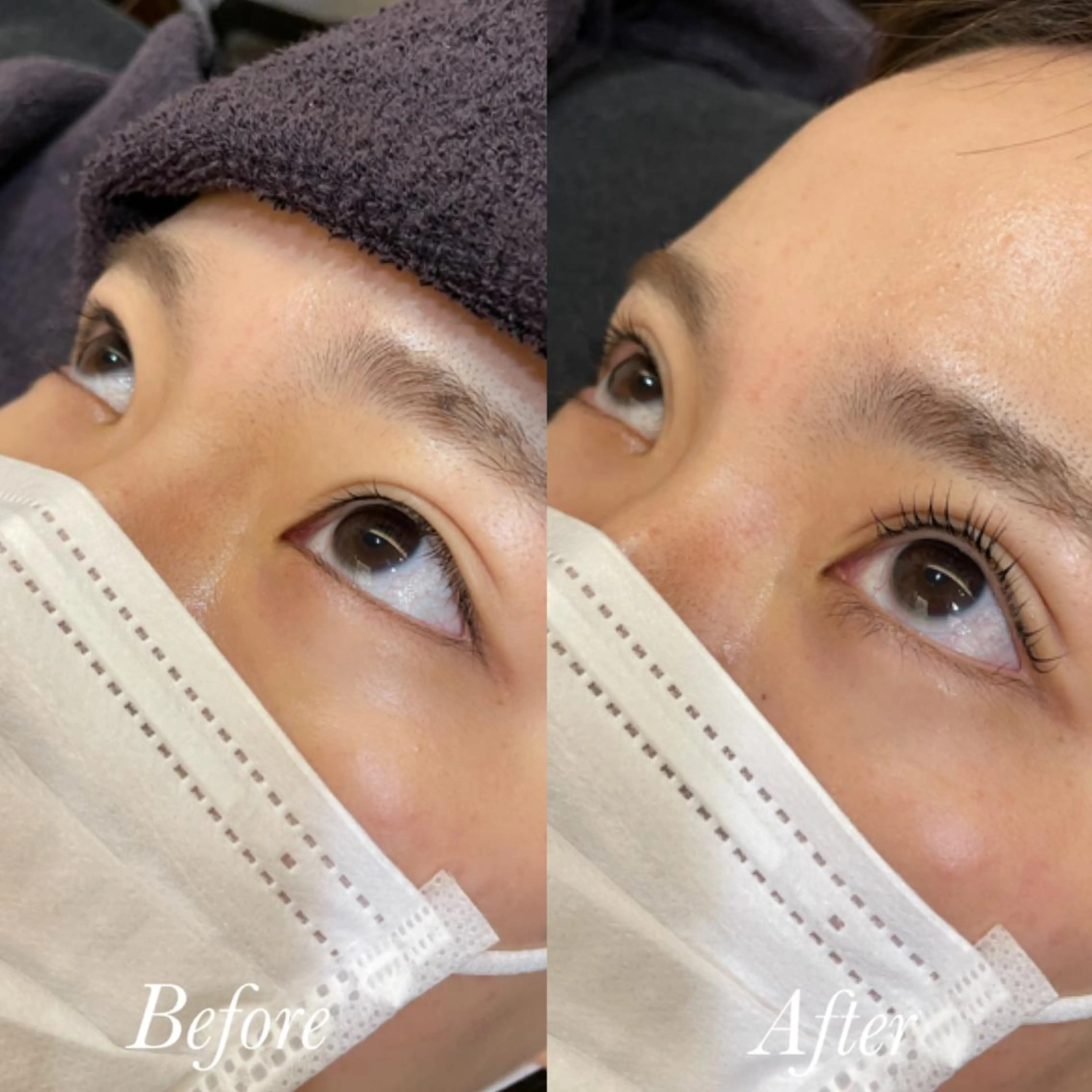 マツエク・マツパ パリジェンヌラッシュリフト aya/小顔レイヤー /柔らかカラーのヘアスタイル