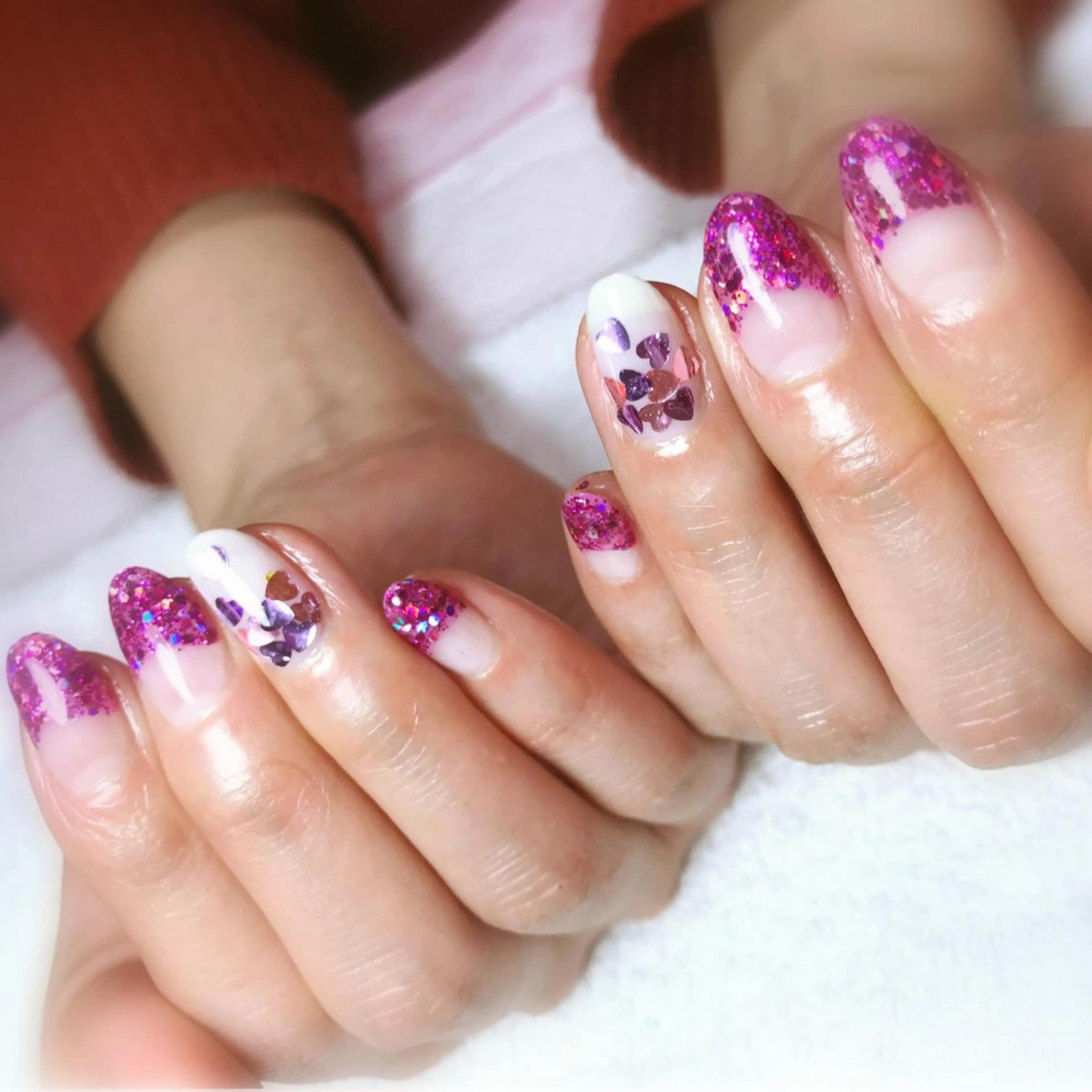 ネイル キラキラネイル バレンタイン Era nailのネイルデザイン