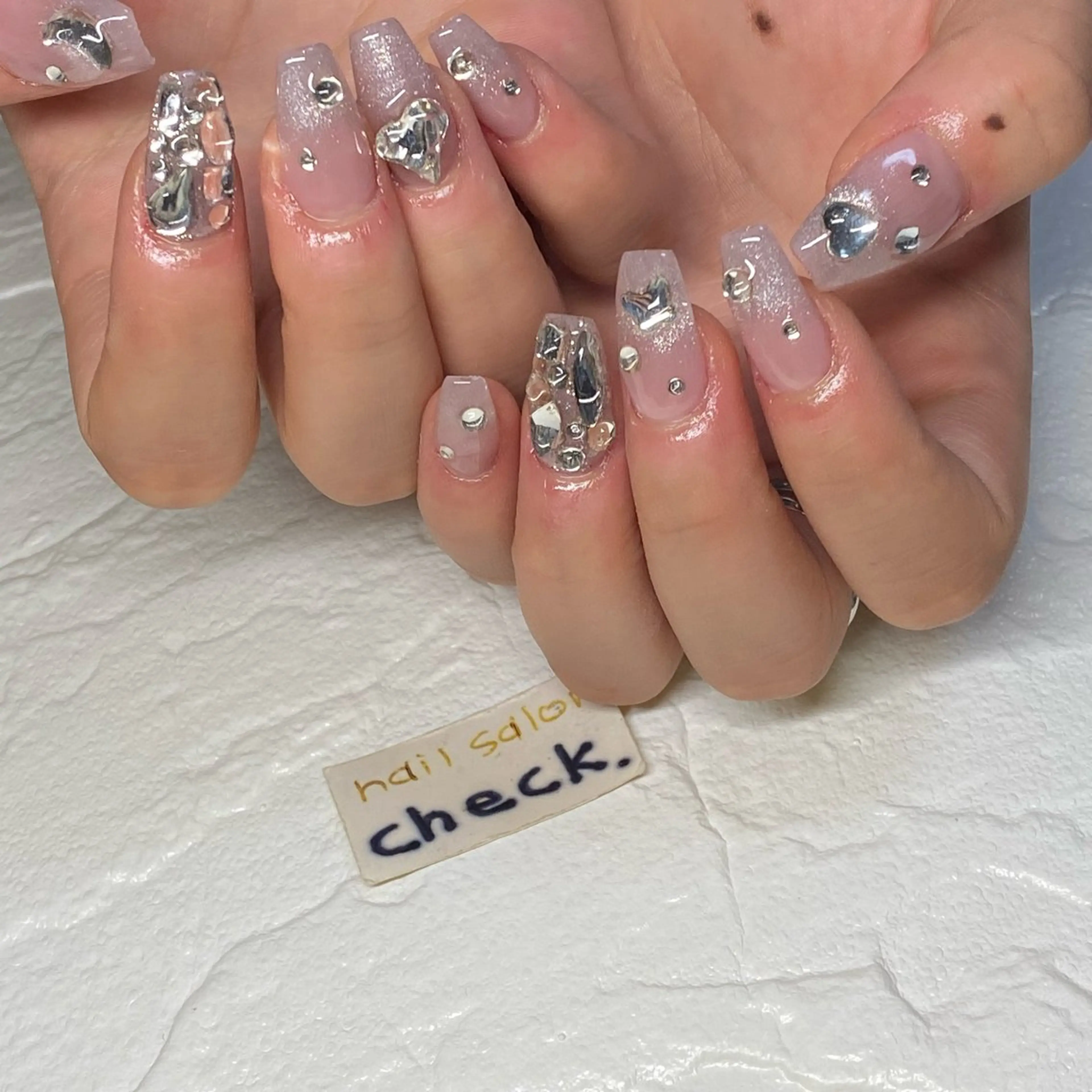 ネイル アートネイル ニュアンスネイル スカルプネイル 春ネイル 夏ネイル ハンドネイル ーCHECKー ちあきのネイルデザイン