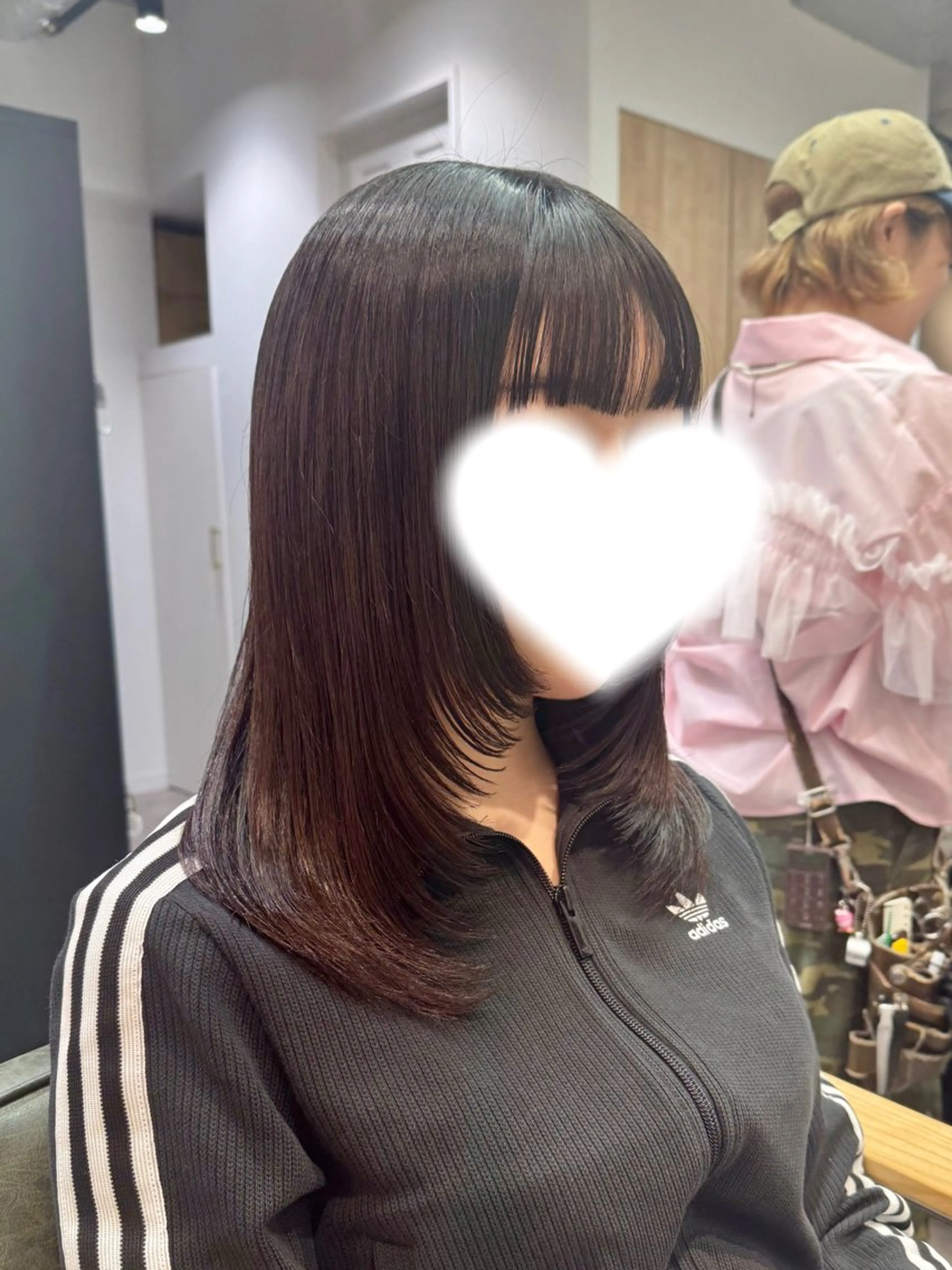 ミディアム カット 美髪縮毛矯正/暖色 カラー/エクステのヘアスタイル