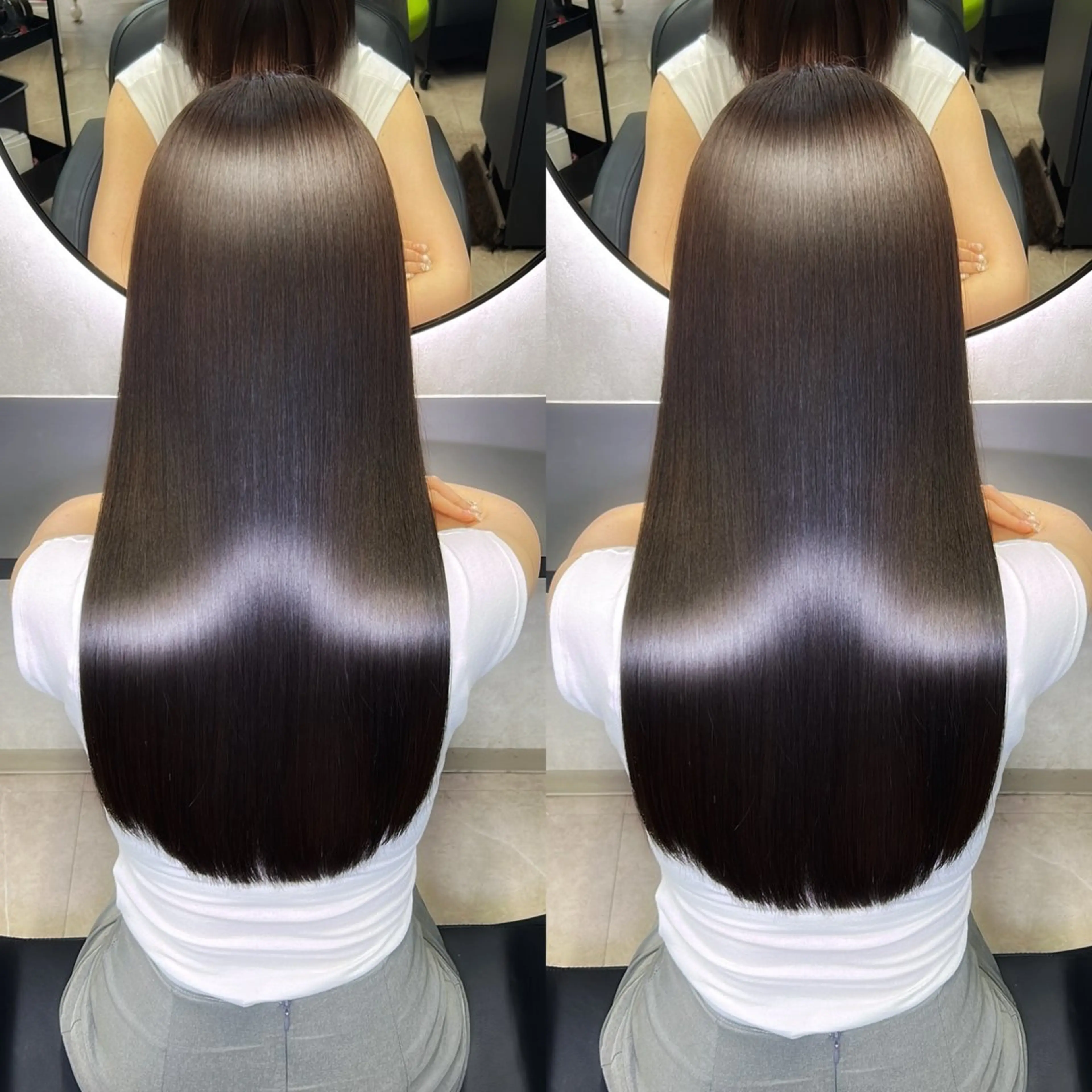 ロング カラー 髪質改善 韓国風ヘア ロング 縮毛矯正 カット ヘアカラー 縮毛矯正 トリートメント 新宿/美髪矯正 髪質改善/韓国風山本のヘアスタイル