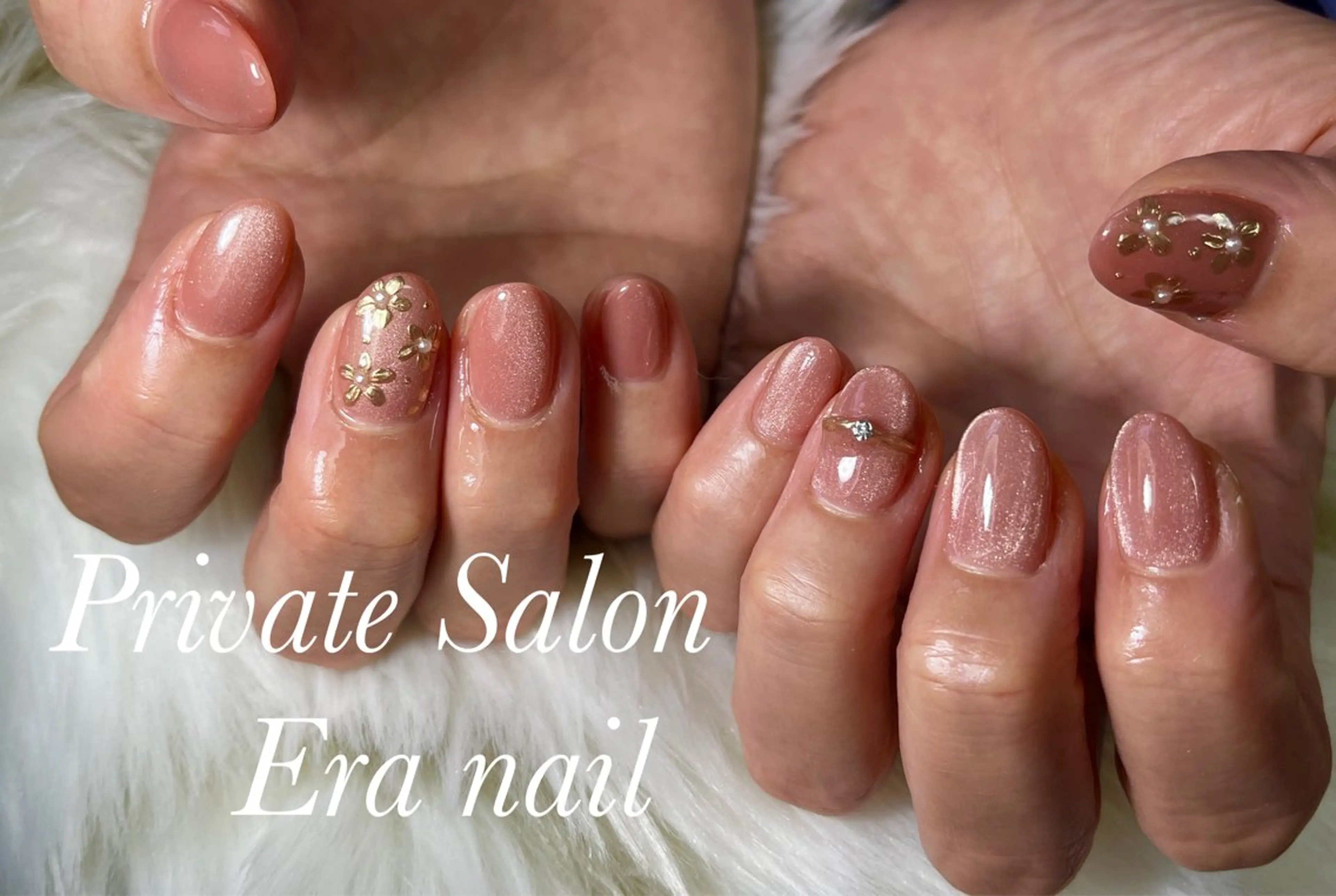 ネイル フラワーネイル マグネットネイル ミラーネイル Era nailのネイルデザイン