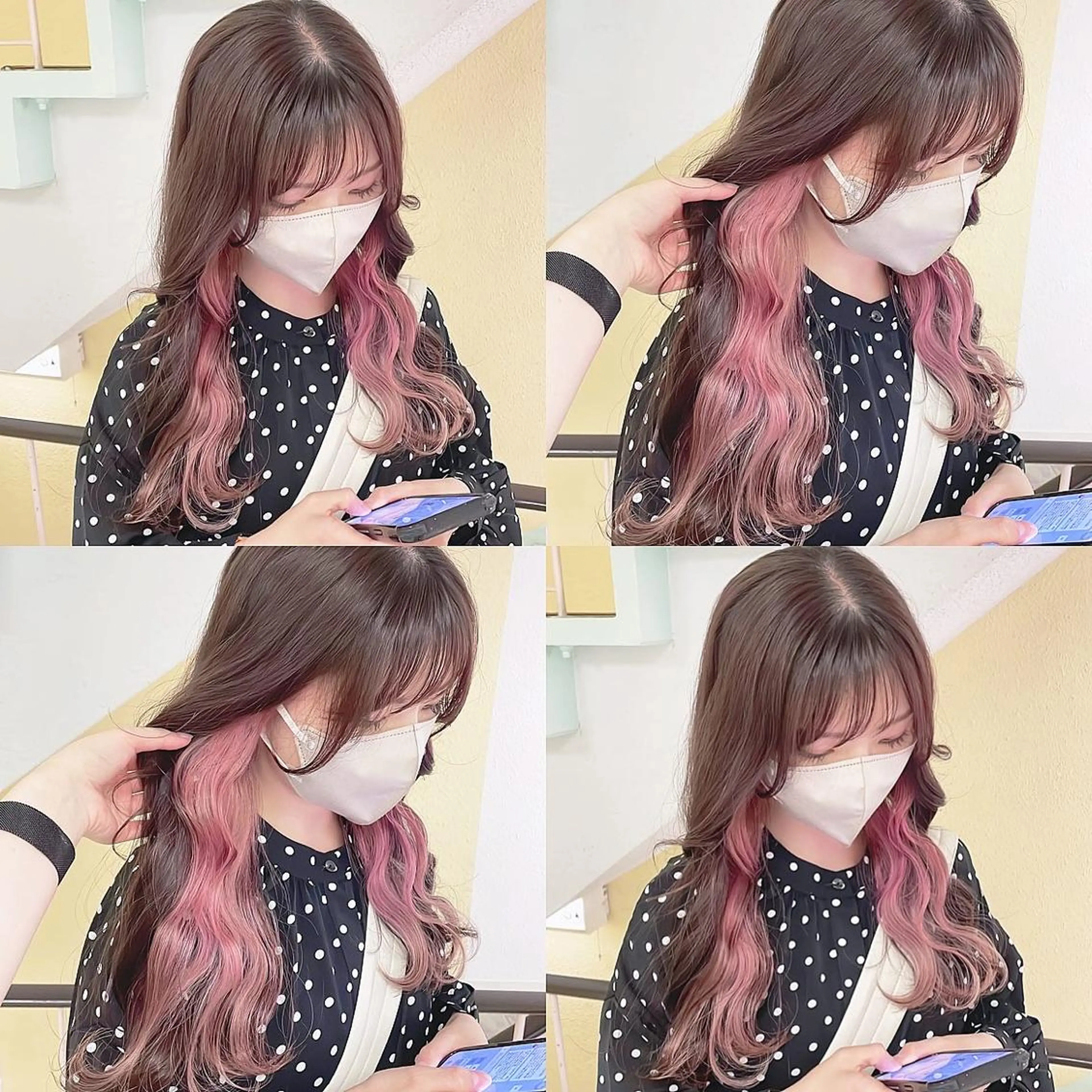 カラー ヘアカラー トリートメント 渋谷:インナーカラー ／🍒エリカ🍒のヘアスタイル