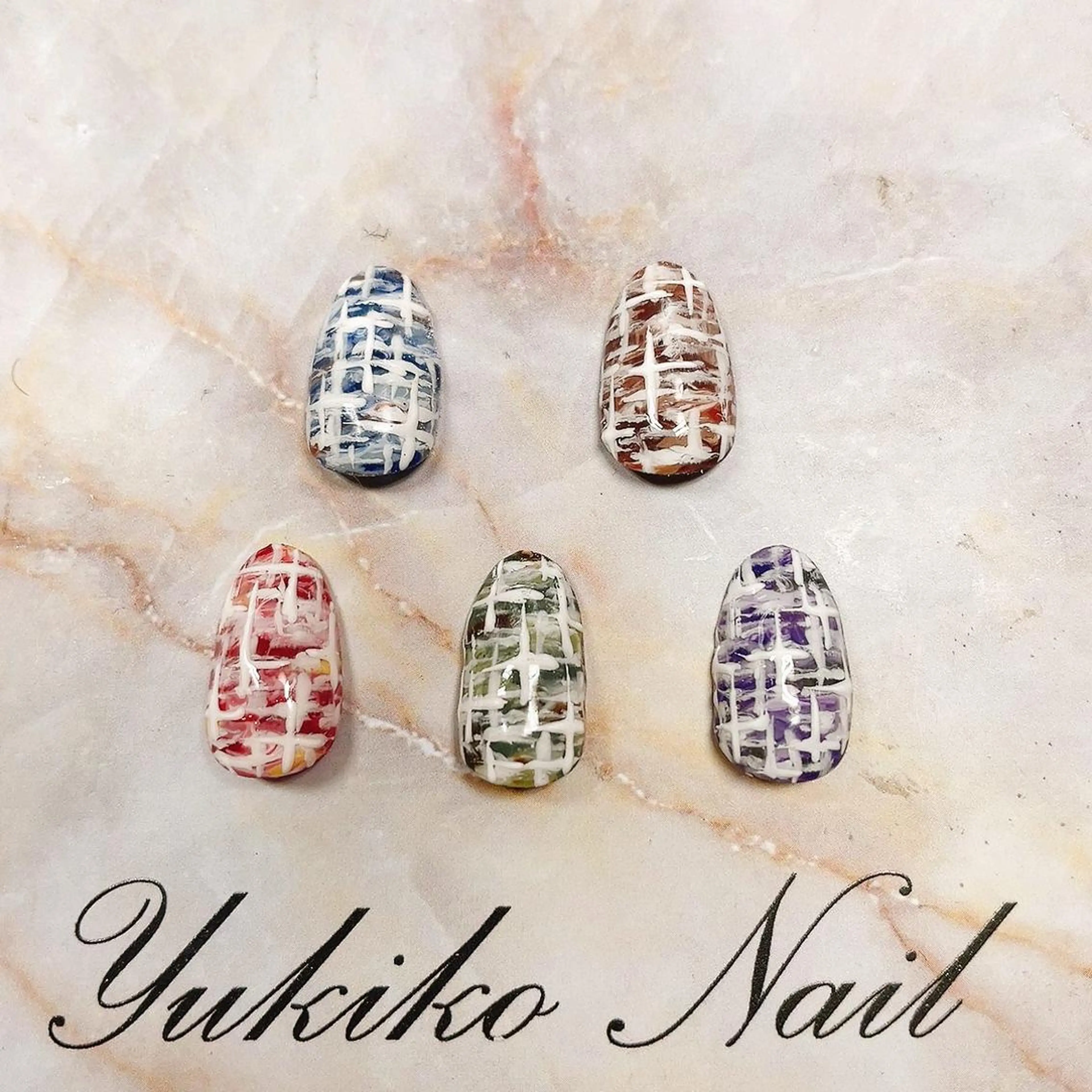 ネイル ミラーネイル ニュアンスネイル ツイードネイル 冬ネイル ハンドネイル ユキコ ネイルのネイルデザイン