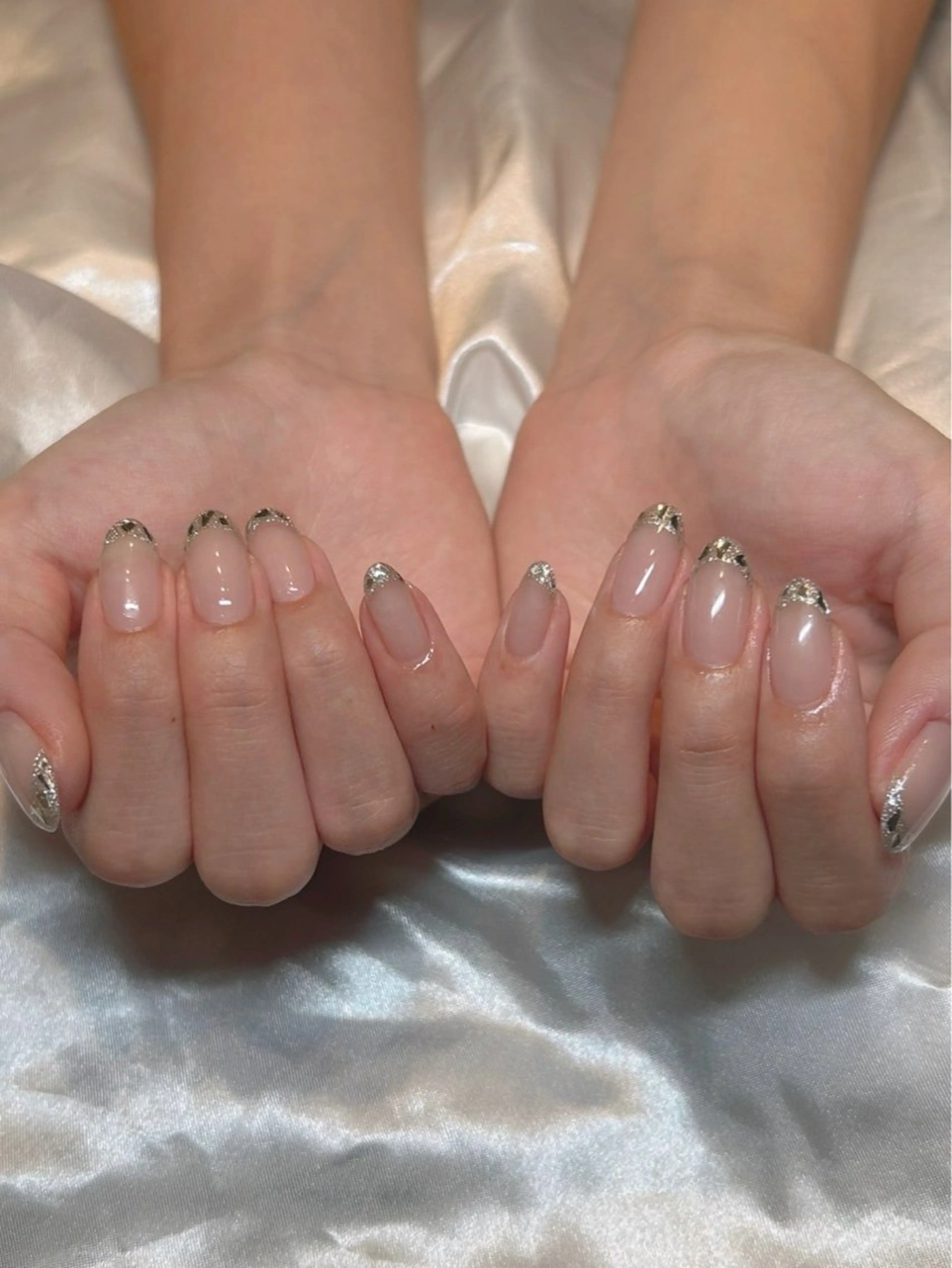 ネイル フラッシュネイル フレンチネイル ガラスフレンチ マグネットネイル ニュアンスネイル ハンドネイル at Nailのネイルデザイン