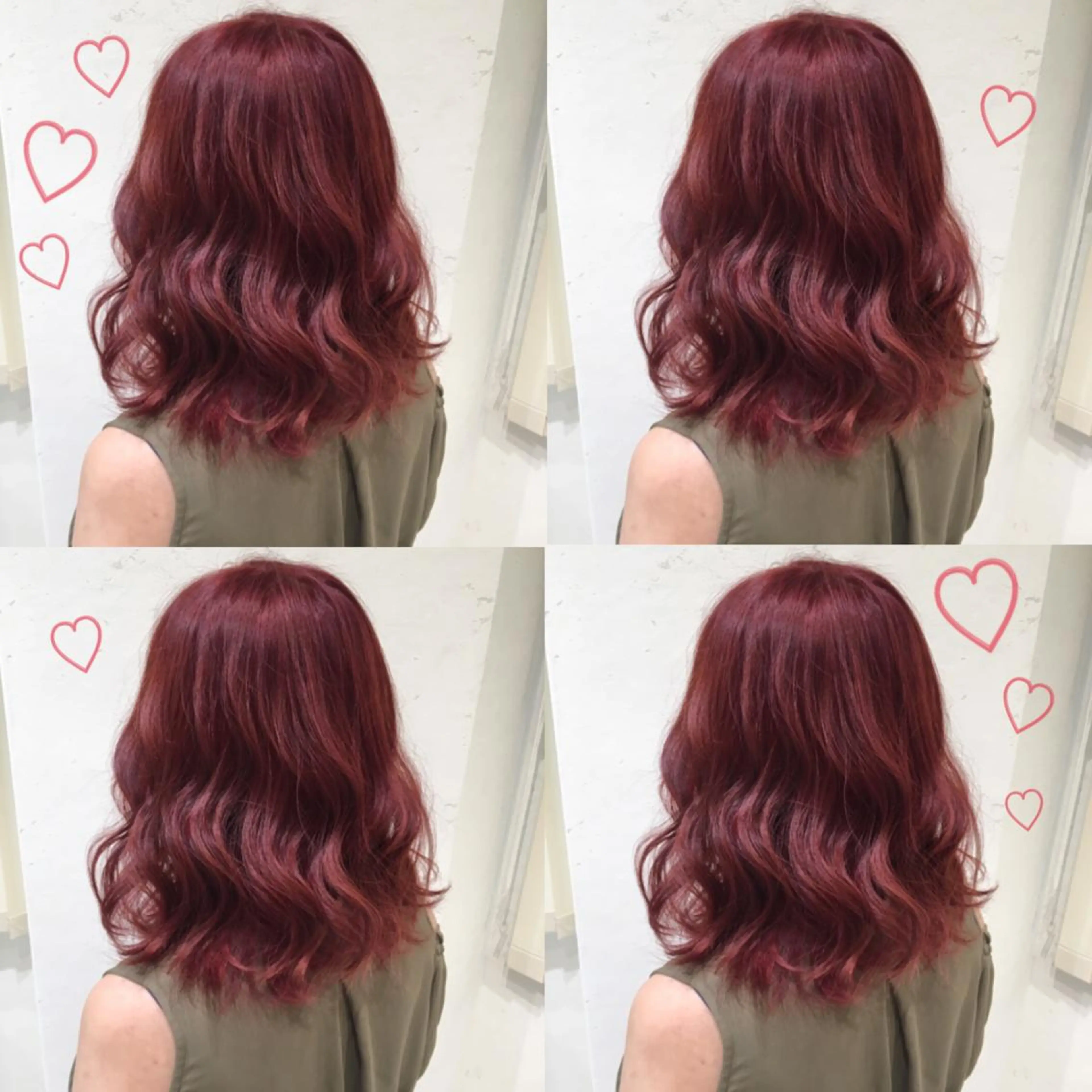 ミディアム カラー ブリーチ レッドカラー 韓国ヘア得意❤︎森澤 悠佳のヘアスタイル