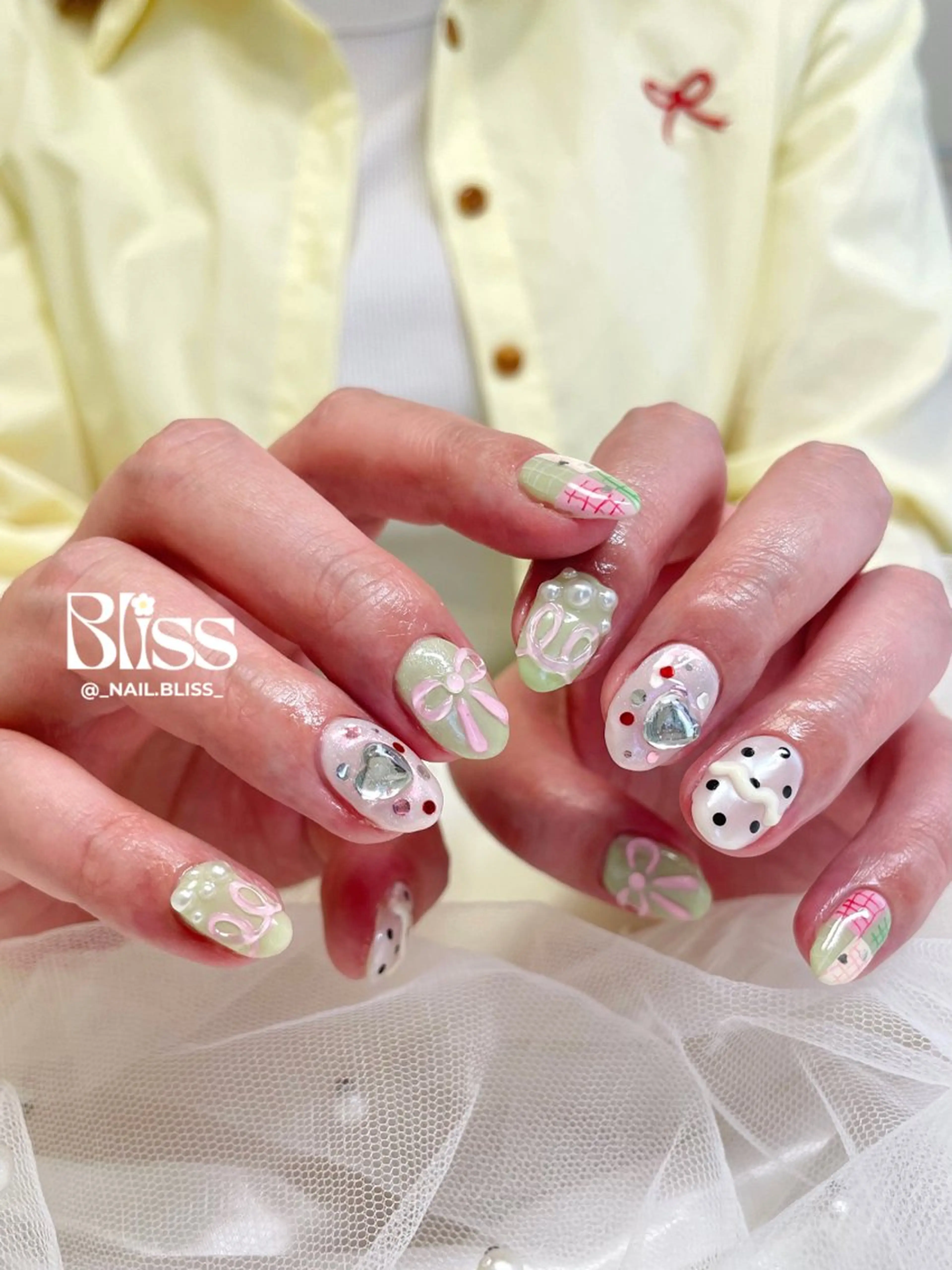 ネイル 持ち込み ぷっくりネイル ハンドネイル NAIL BLISSのネイルデザイン