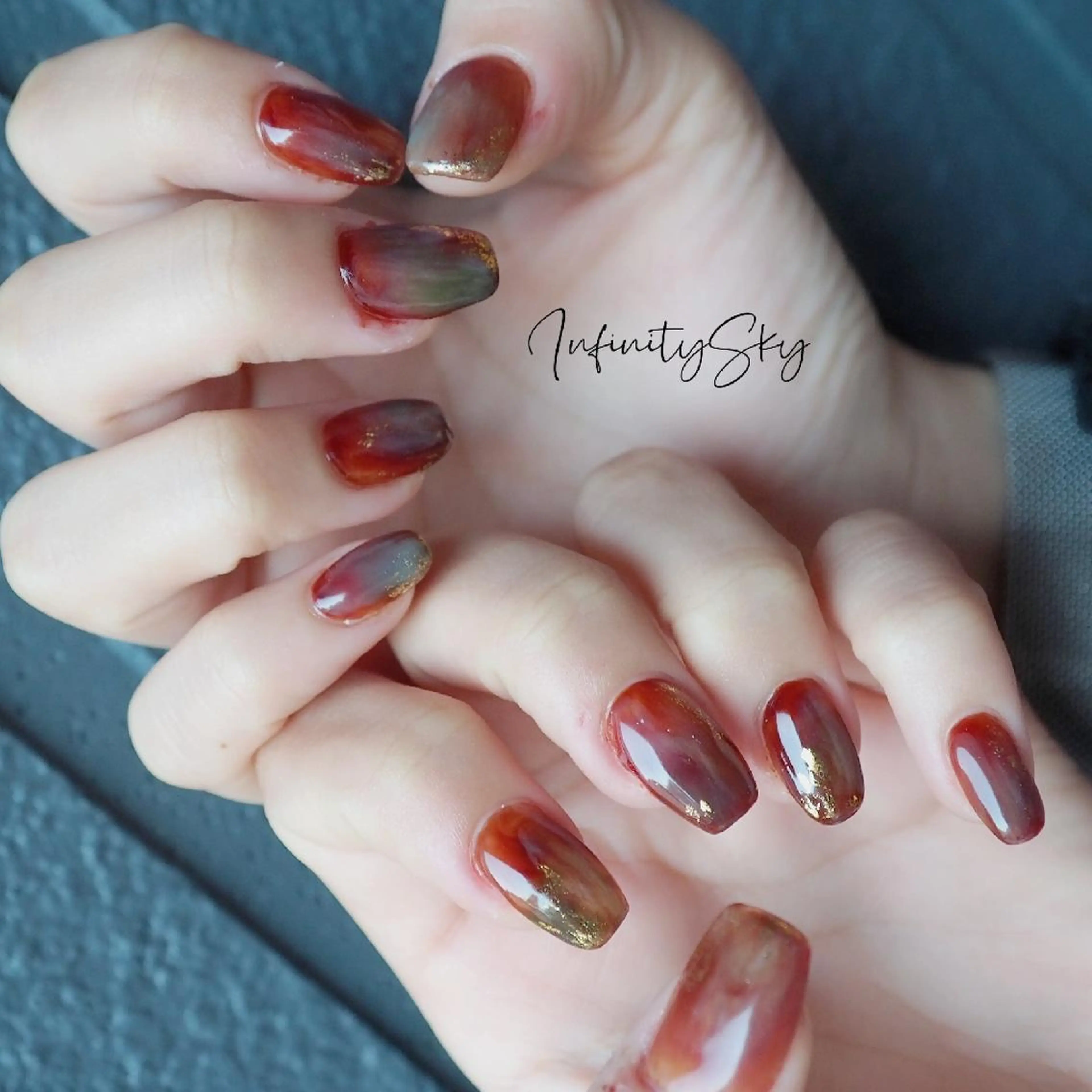 ネイル ニュアンスネイル ハンドネイル infinity skyのネイルデザイン