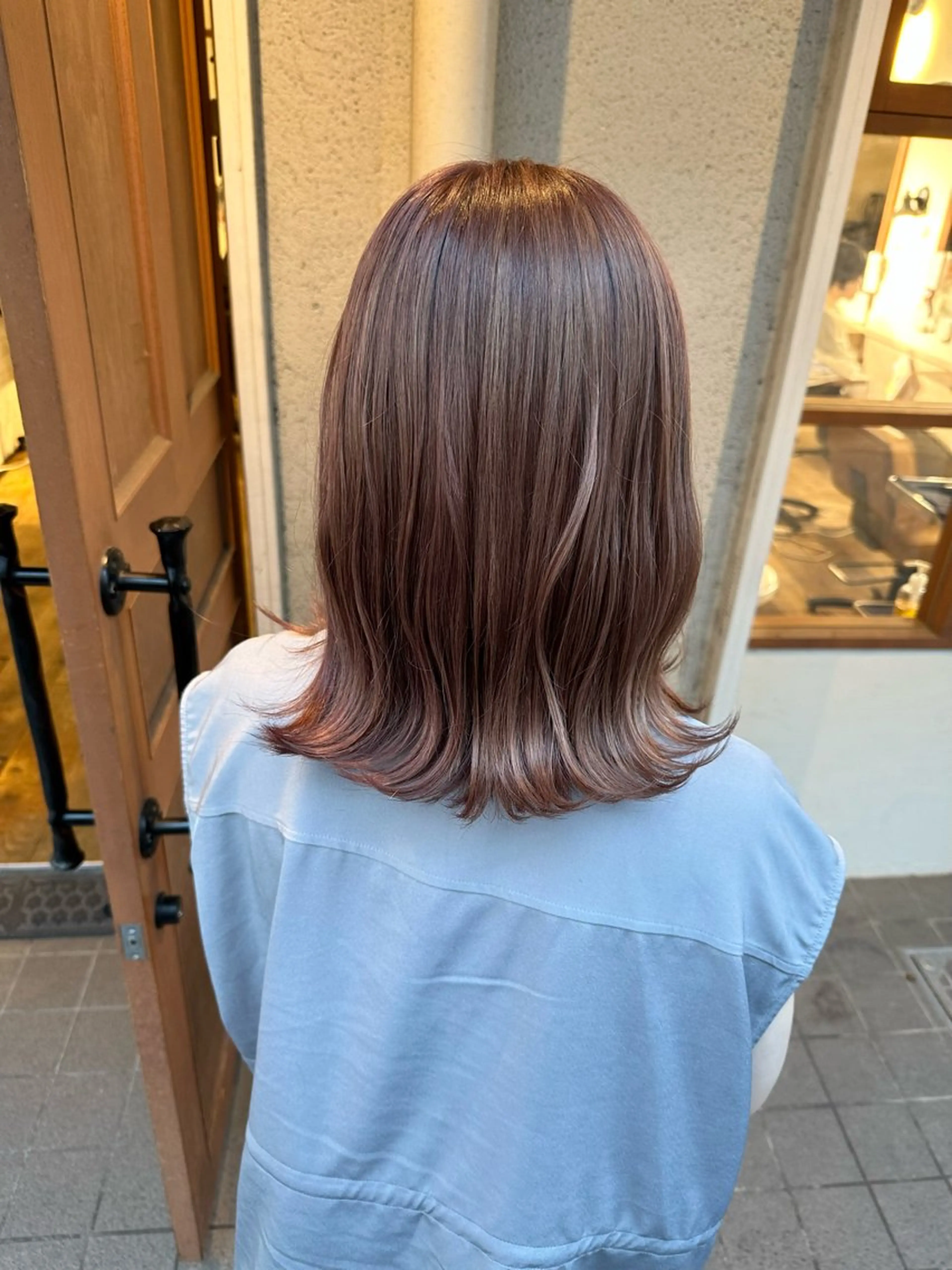 ミディアム カラー カット ヘアカラー トリートメント 透明感カラー/ボブ /佐藤伶のヘアスタイル