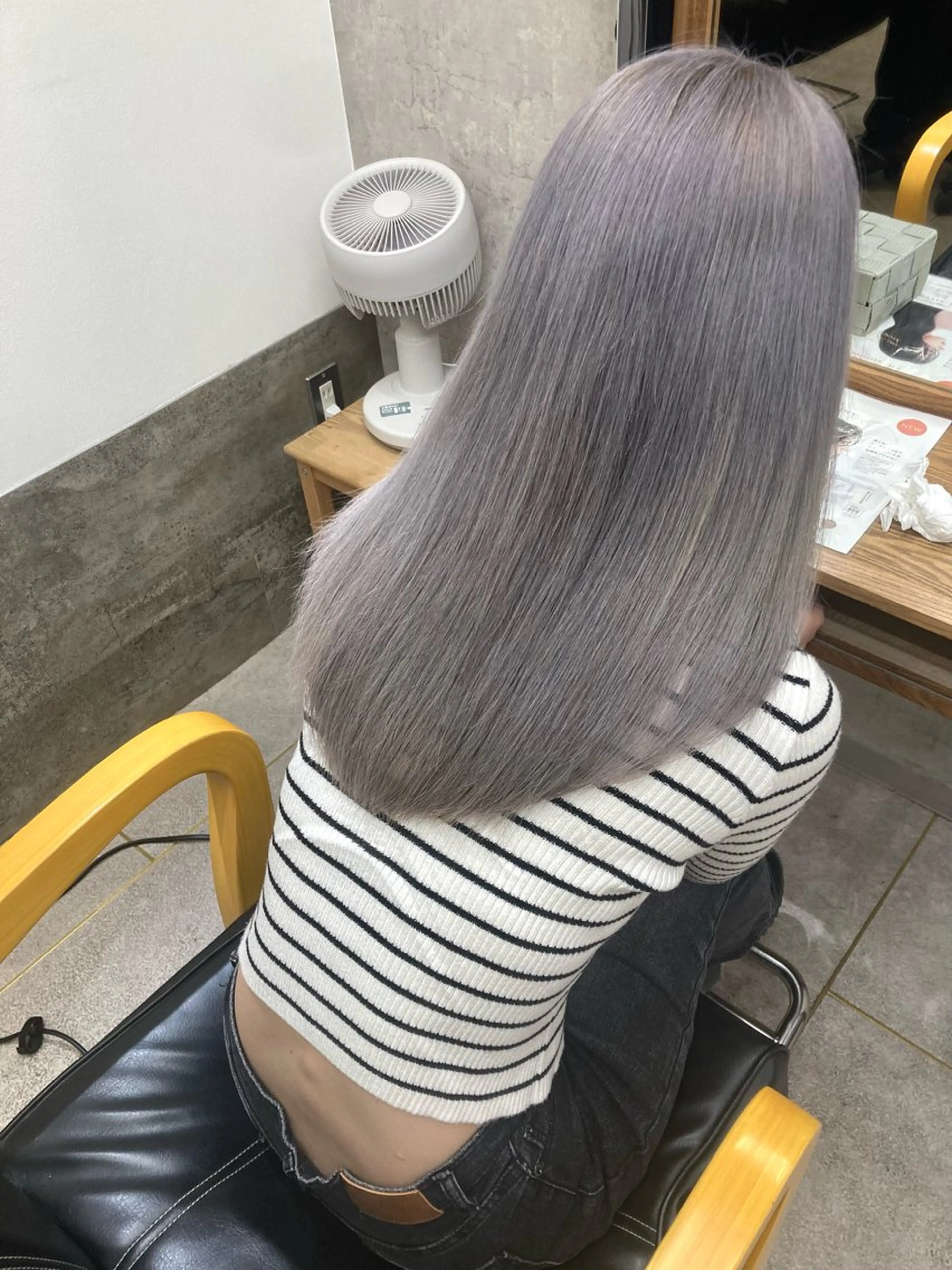 ロング カット ヘアカラー たつや/ハイトーン/ バレイヤージュ/寒色のヘアスタイル