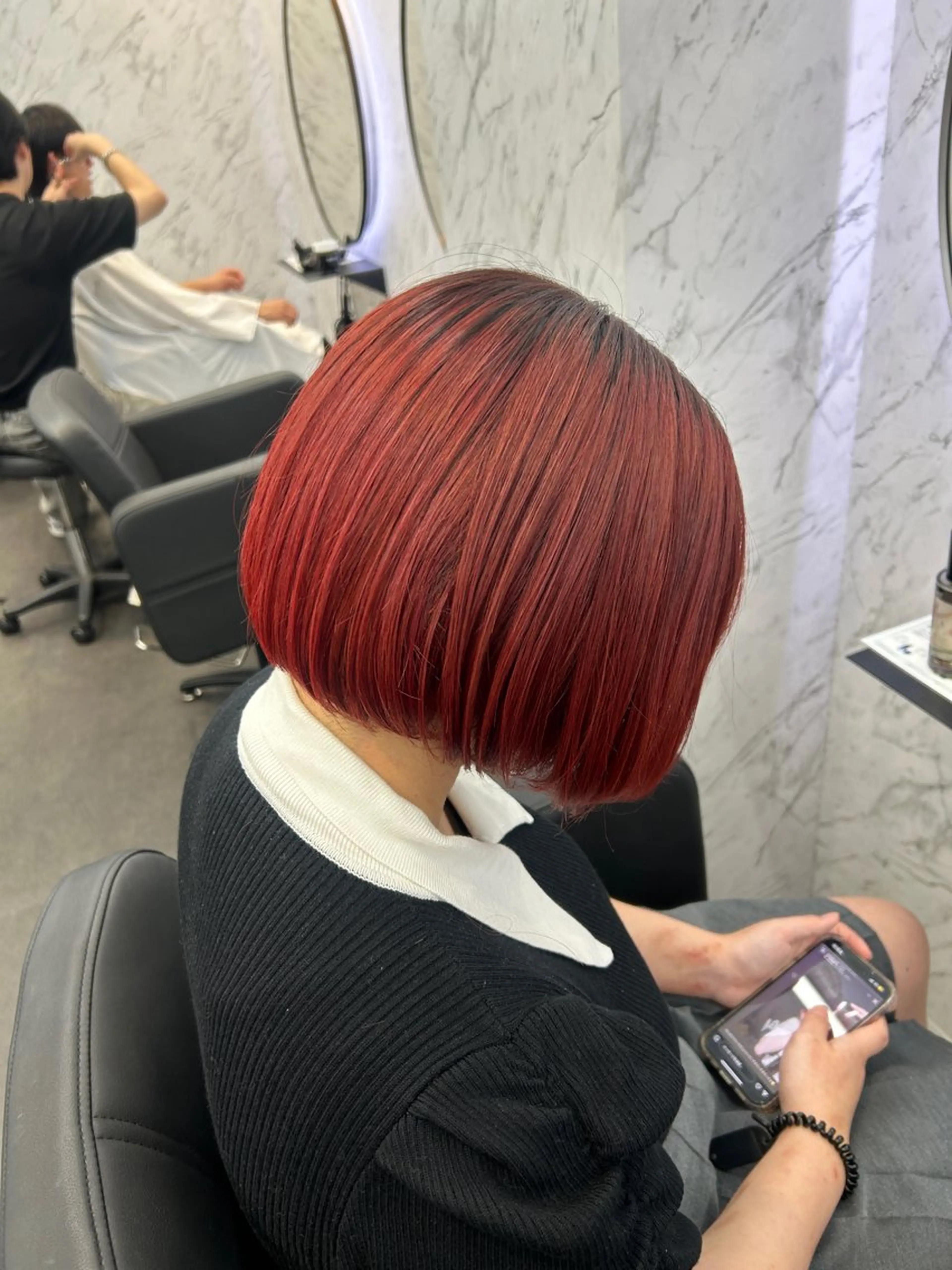 ショート カラー ピンクカラー レッドカラー ヘアカラー トリートメント カット¥1100 ✂️MIUのヘアスタイル