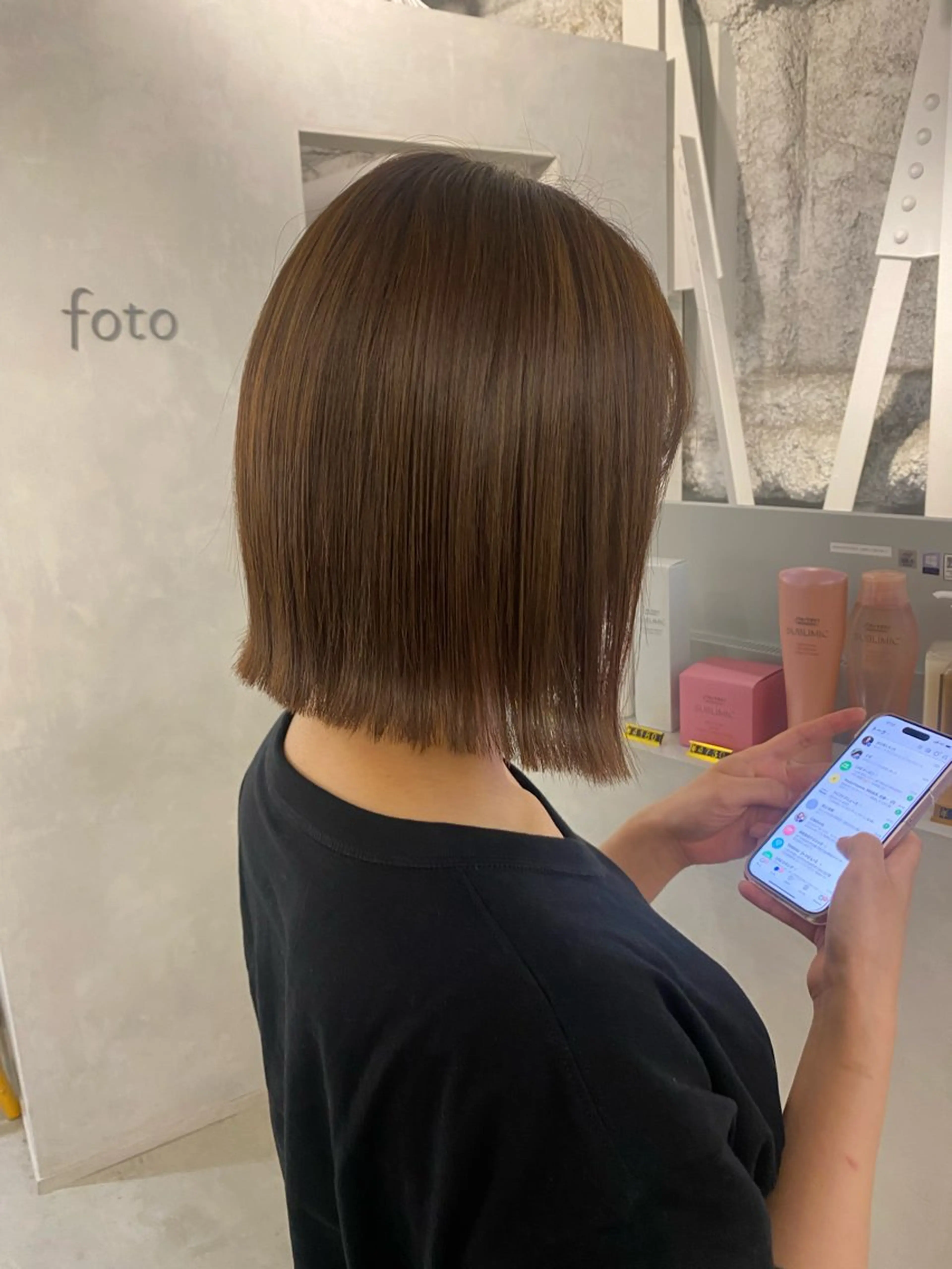 ミディアム 切りっぱなしボブ ボブ カット トリートメント ✨Bobヘア🌱 インナー🌱Ami✨のヘアスタイル