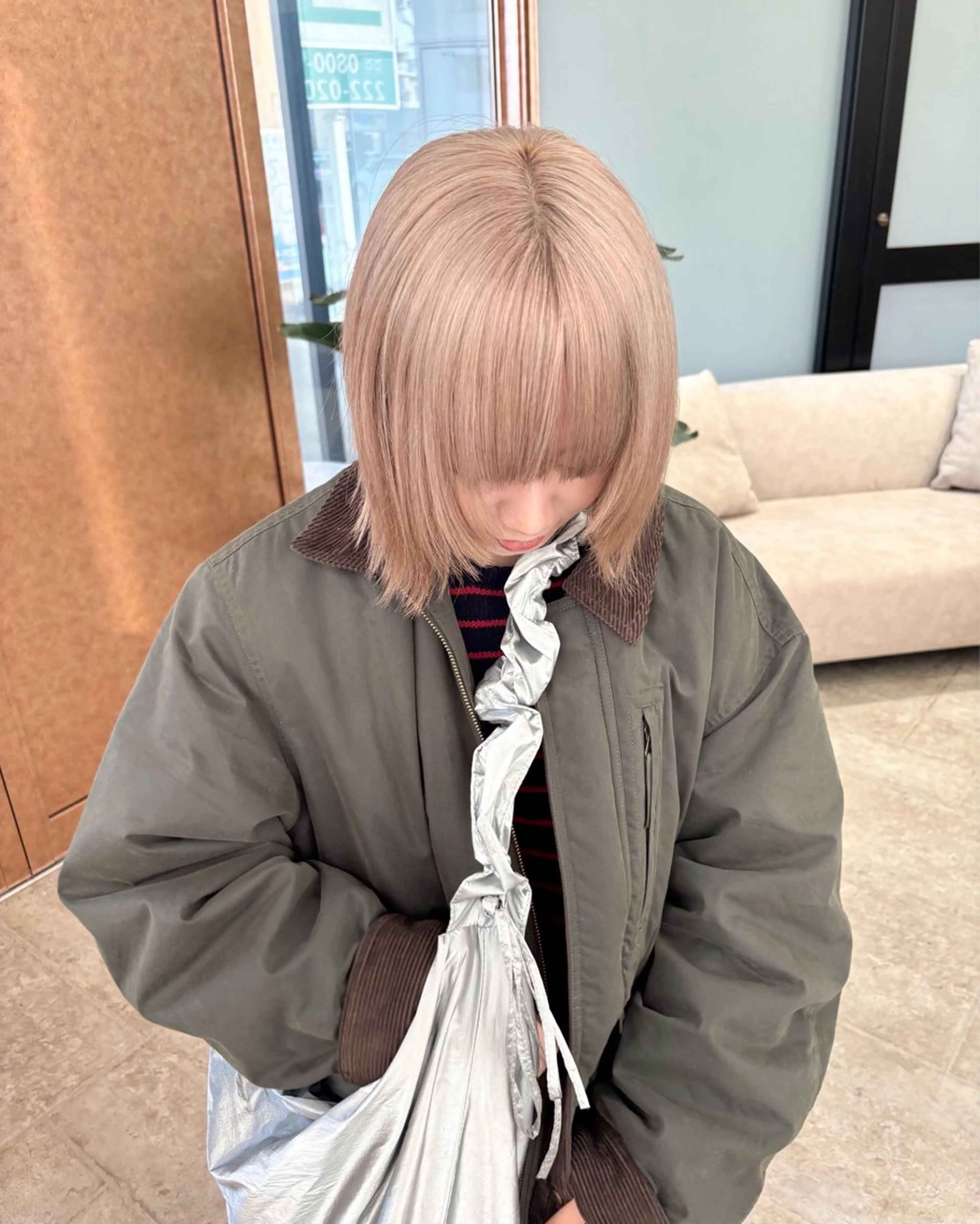 ミディアム カラー カット ヘアカラー 藤井 貴美子のヘアスタイル