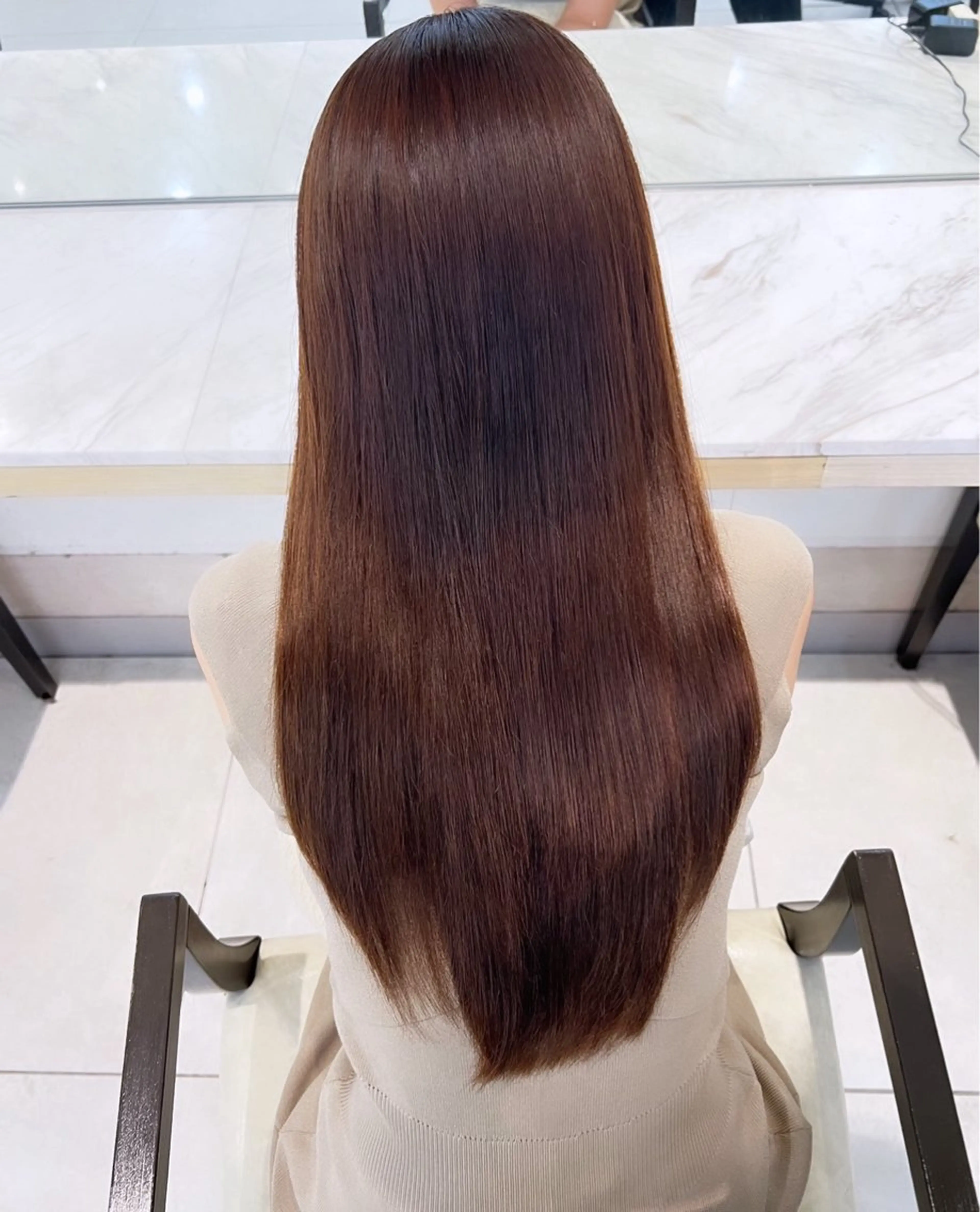 ロング 縮毛矯正 トリートメント 髪質改善×透明感カラ ー/新宿/SHOKIのヘアスタイル