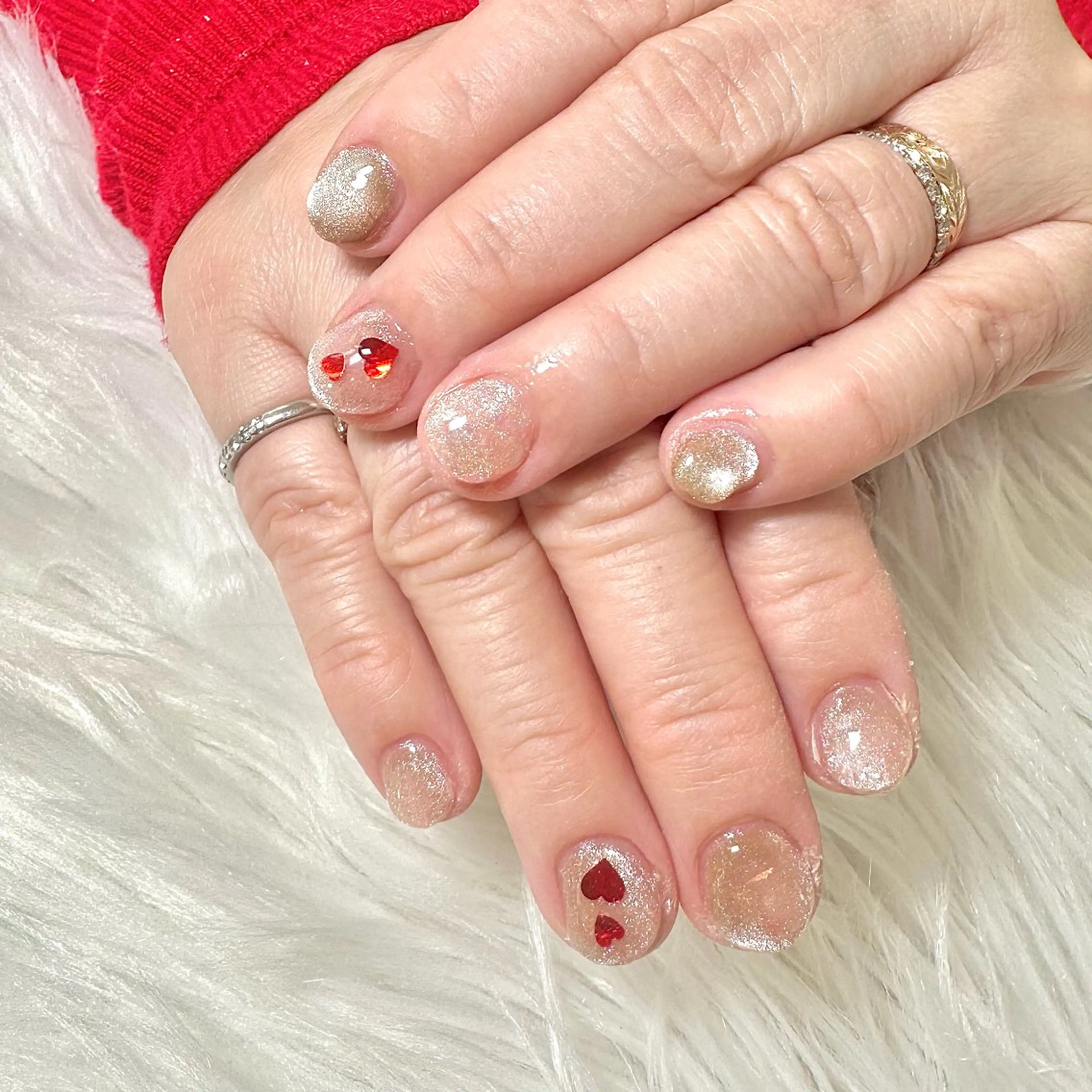 ネイル ハート マグネットネイル マグネットワンカラー ワンカラーネイル ハンドネイル Heartnail Hino Reinaのネイルデザイン