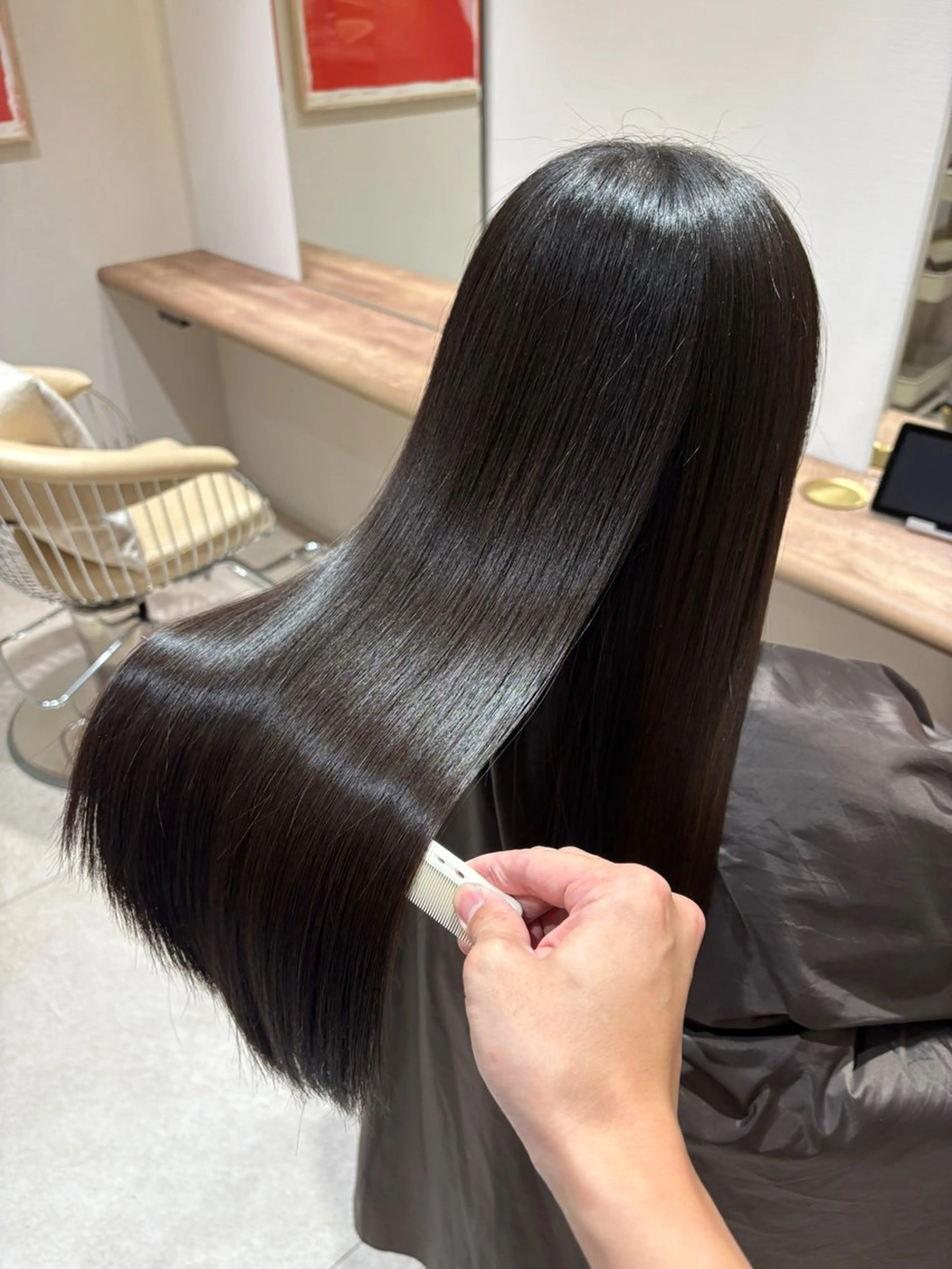 ロング 縮毛矯正 カット ヘアカラー 縮毛矯正 ✨艶髪✨悩み解決❗️ 芳賀のヘアスタイル