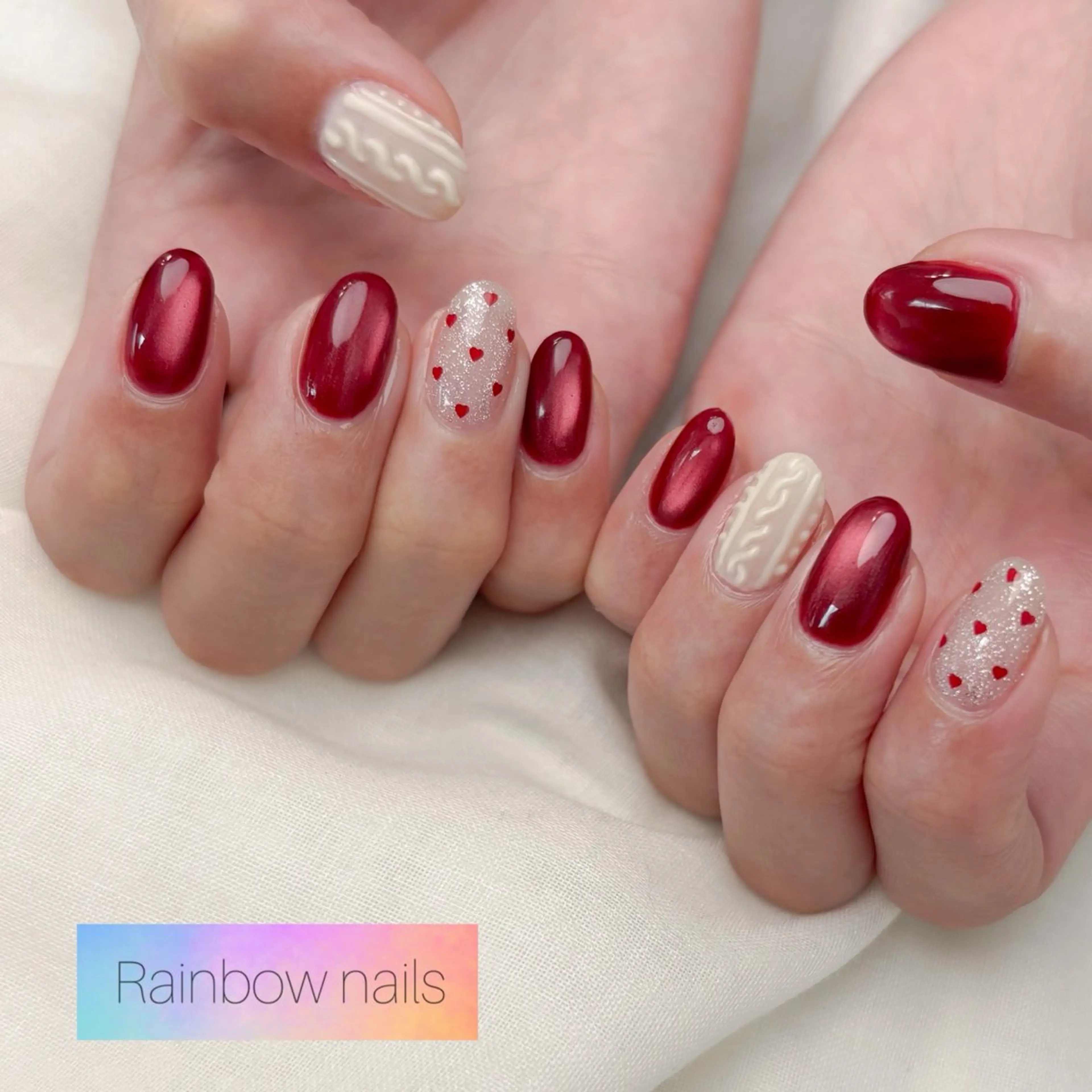 ネイル ハンドネイル Rainbow nailsくろちゃんのネイルデザイン