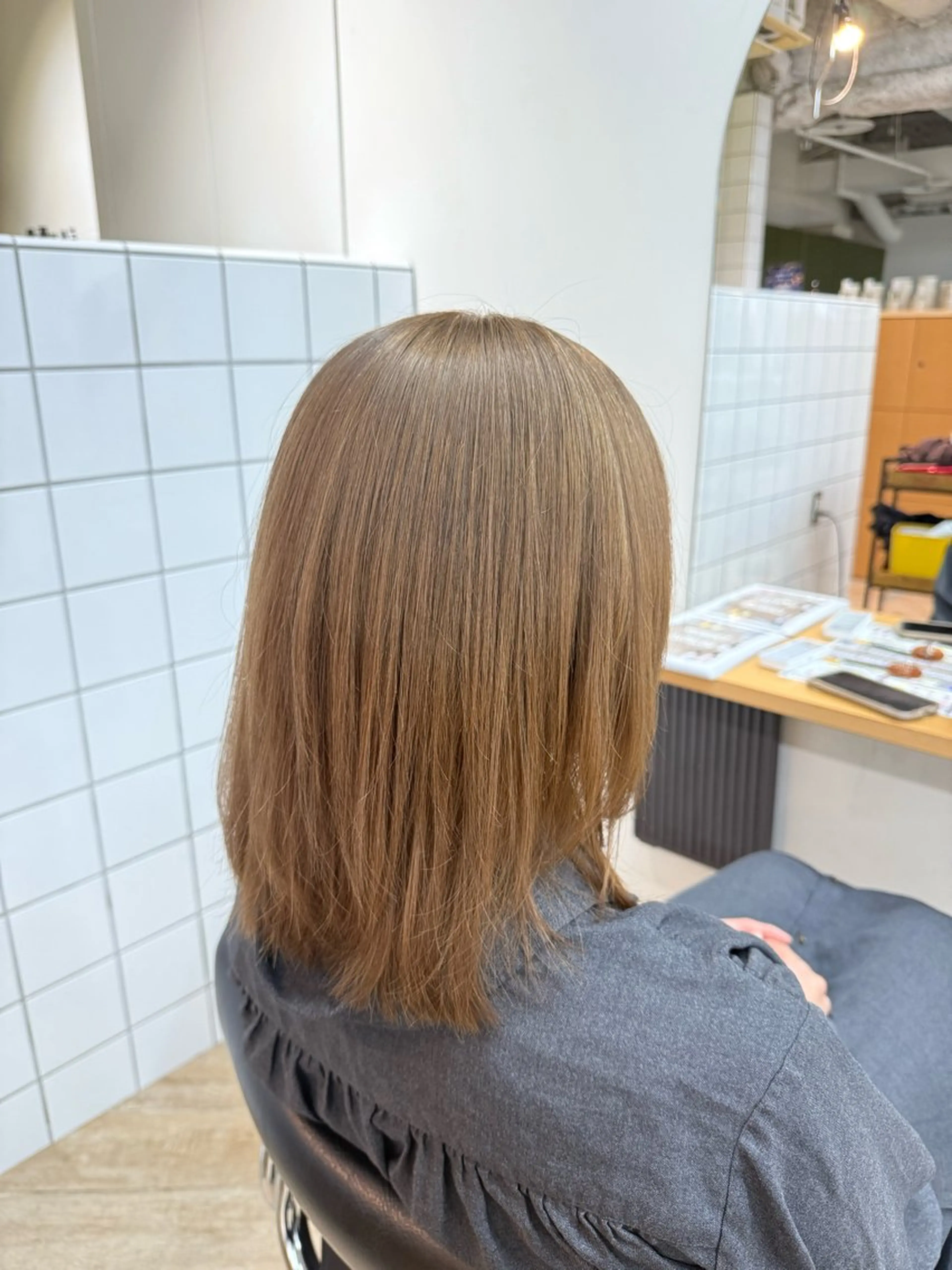 ミディアム ヘアカラー トリートメント 新潟/万代/レイヤー 韓国風/明間未来のヘアスタイル