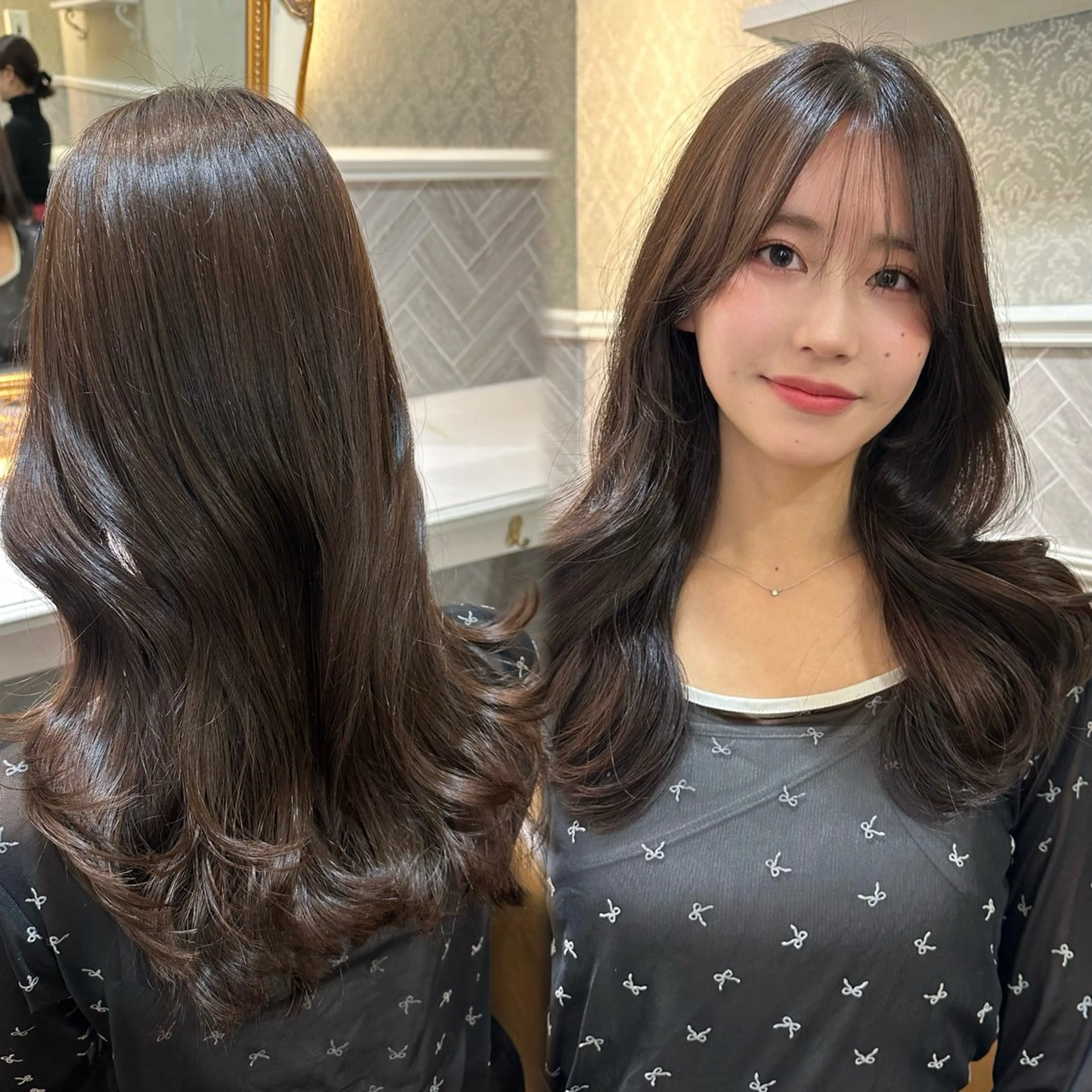 ロング カット ヘアカラー レイヤー/顔周り /ボブ/銀座/サラのヘアスタイル