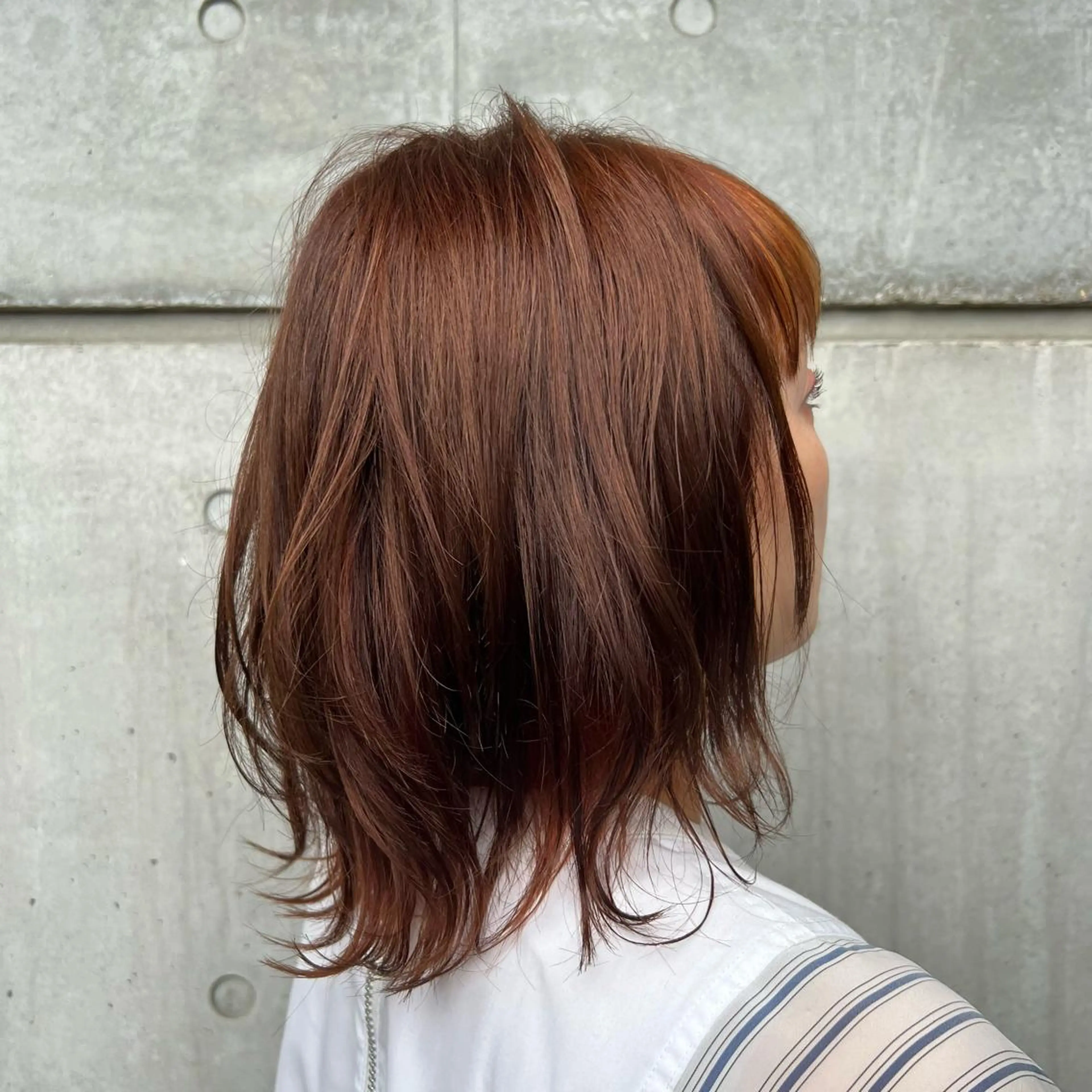 セミロング 土田かほ/本日🈳 透明感カラー🍃のヘアスタイル